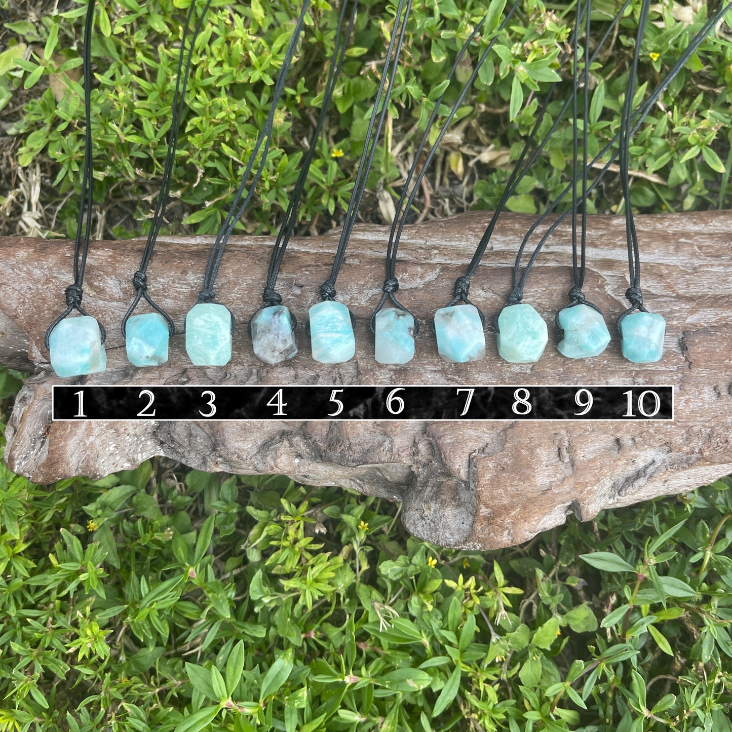 "Powerful" Peruvian Amazonite Chunk Cotton Necklace