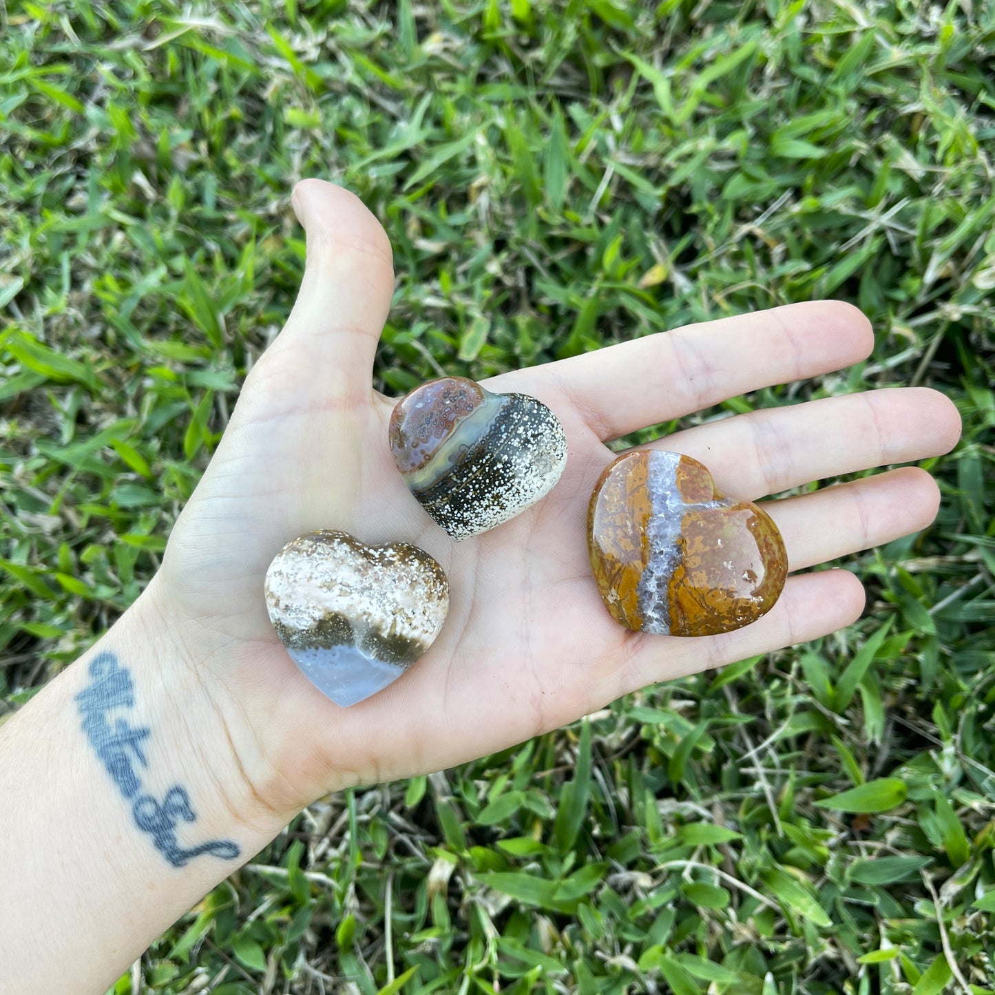 "Makeshift Galaxy" Ocean Jasper Healing Palm Stones