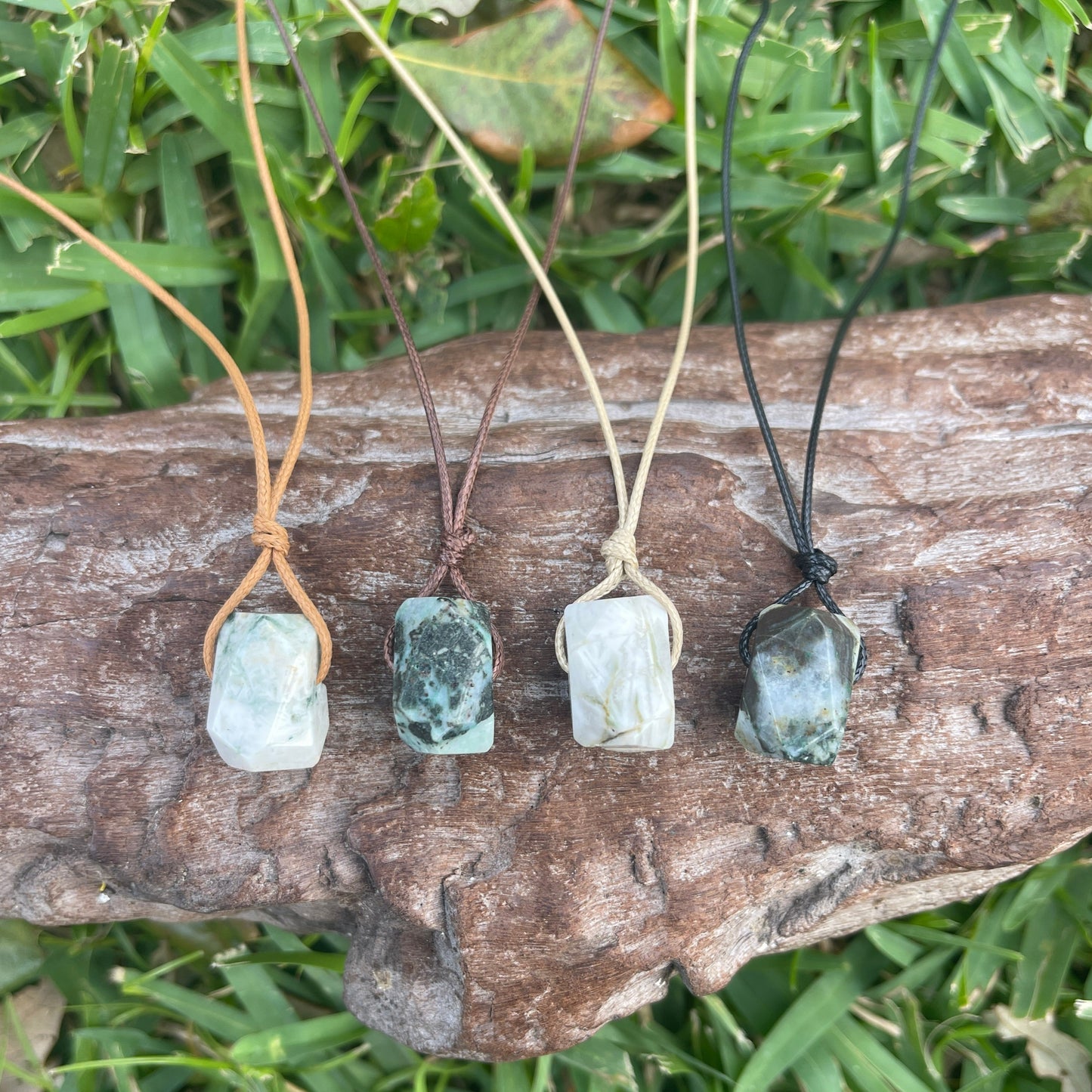 "Terraform" Tree Agate Nugget Crystal Necklace