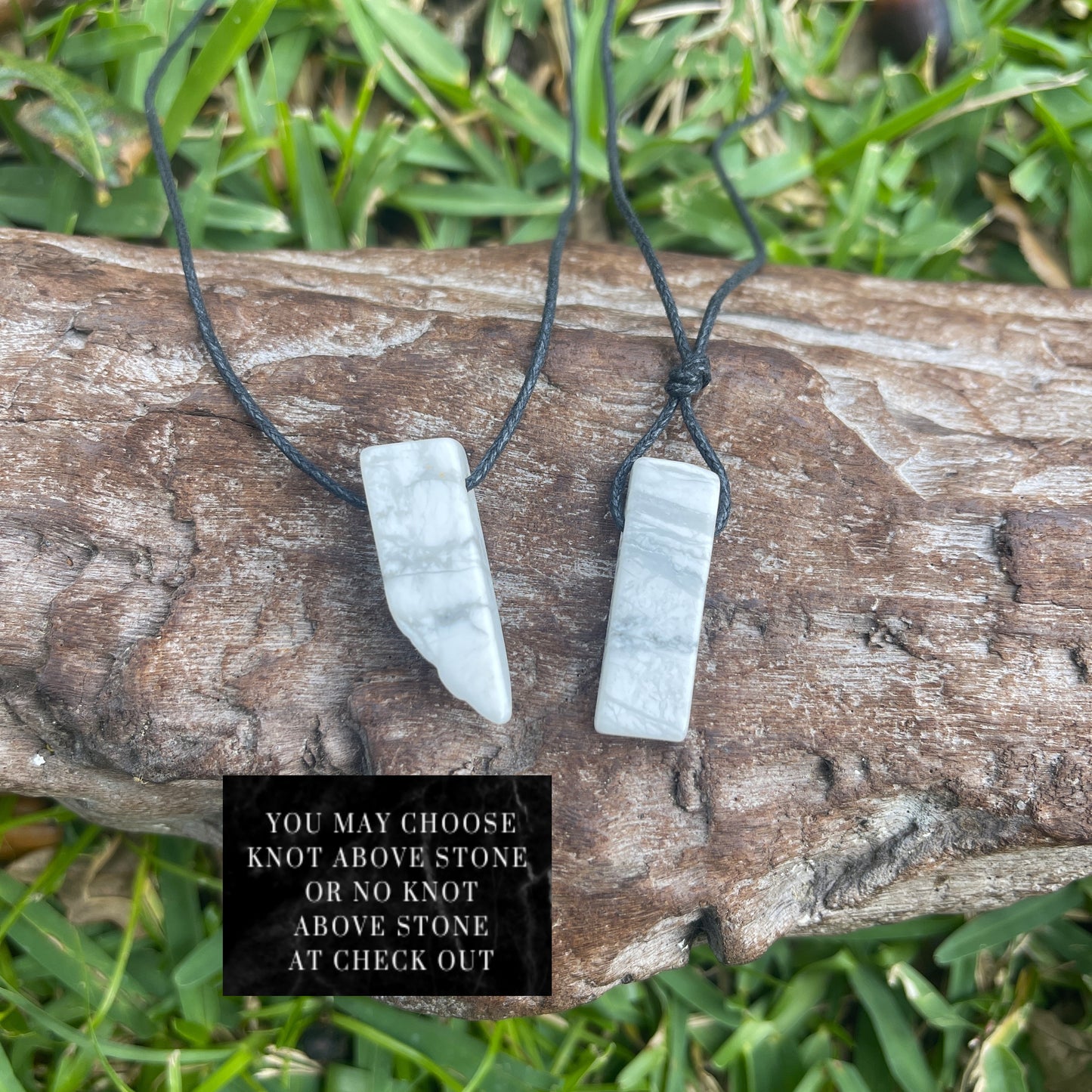 "Wolfpack" Marbled Howlite Pendant Stone Necklace