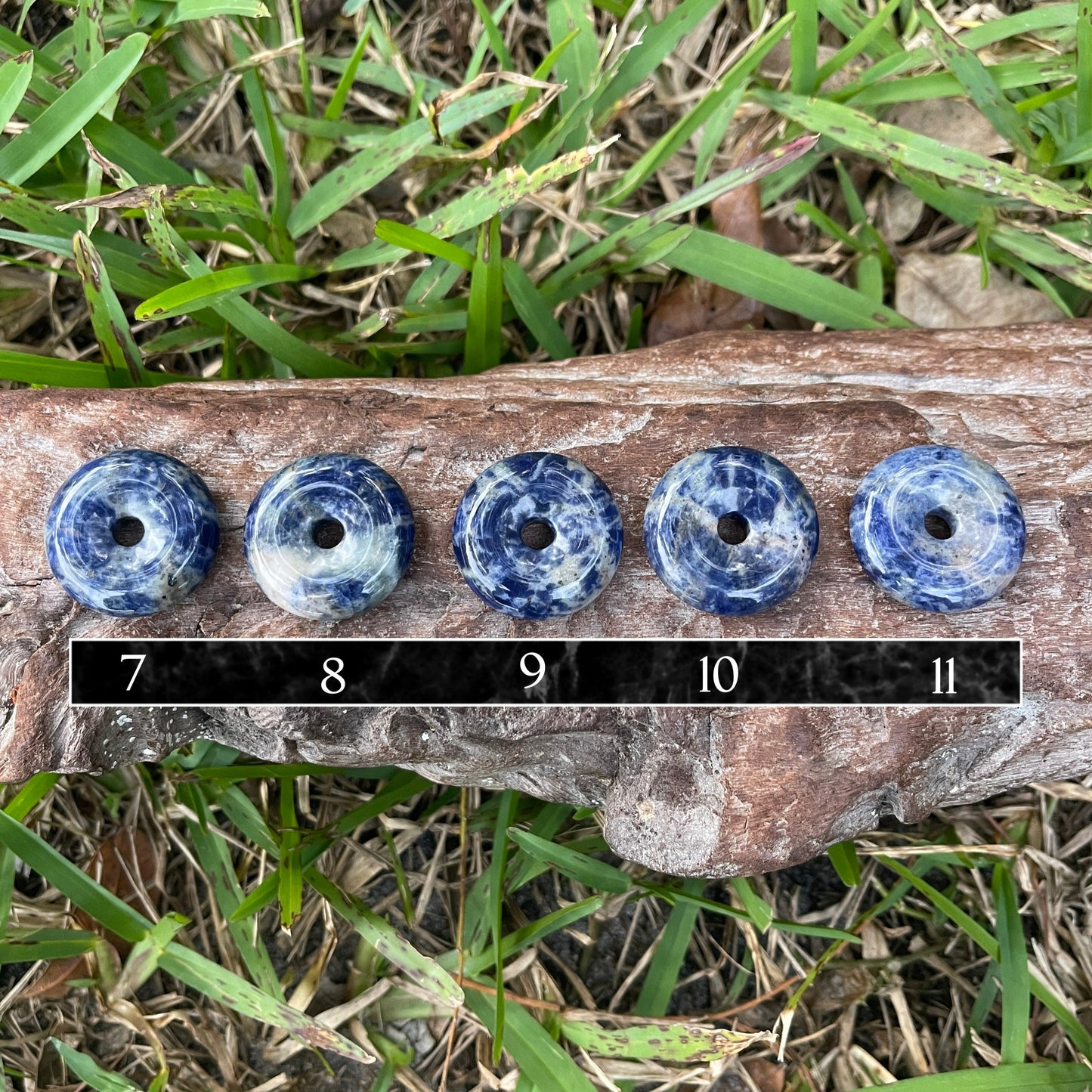 "Salt & Light" Blue Sodalite Round Stone Cotton Necklace