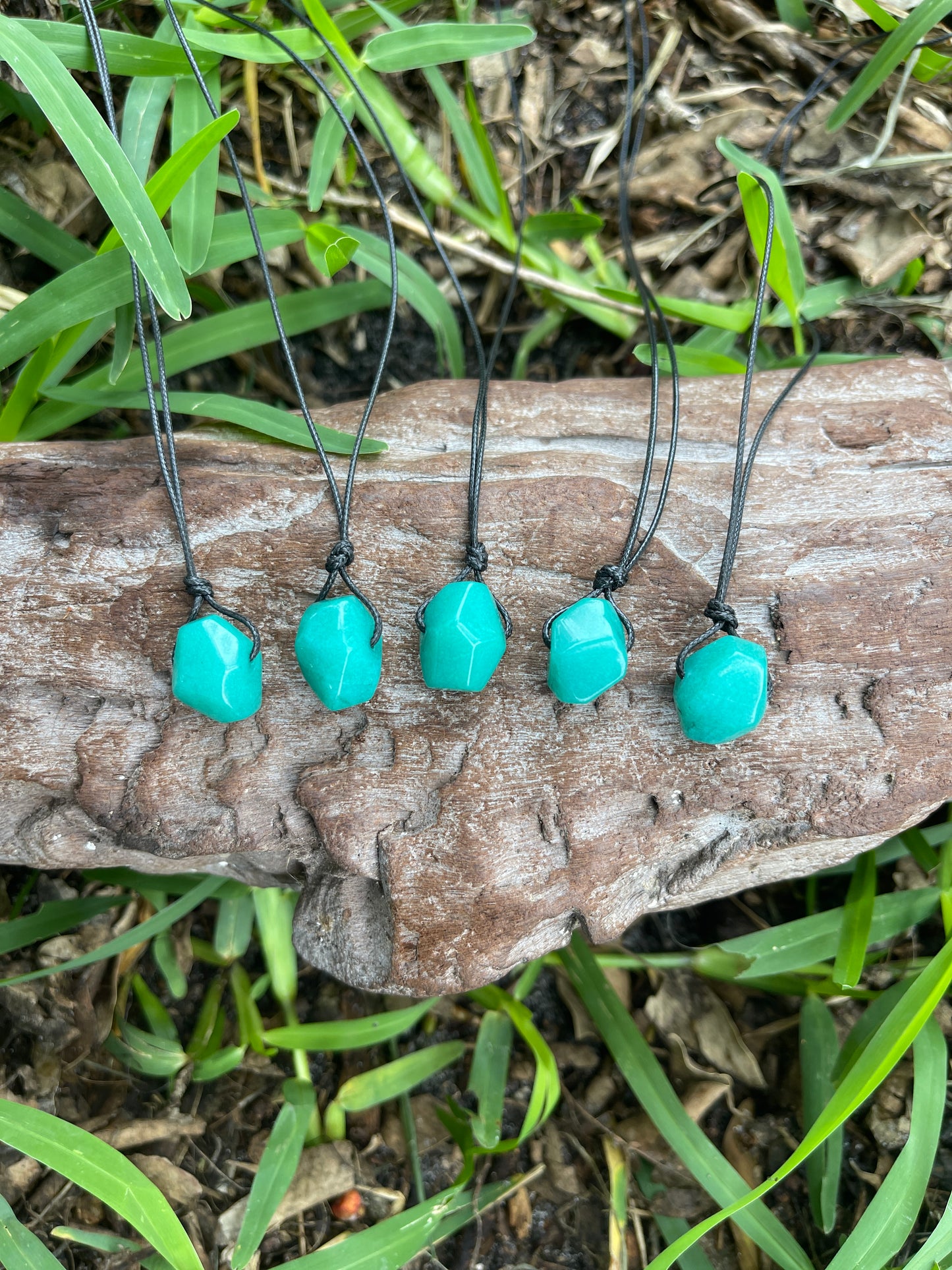 Teal Malaysian Jade Nugget Necklace