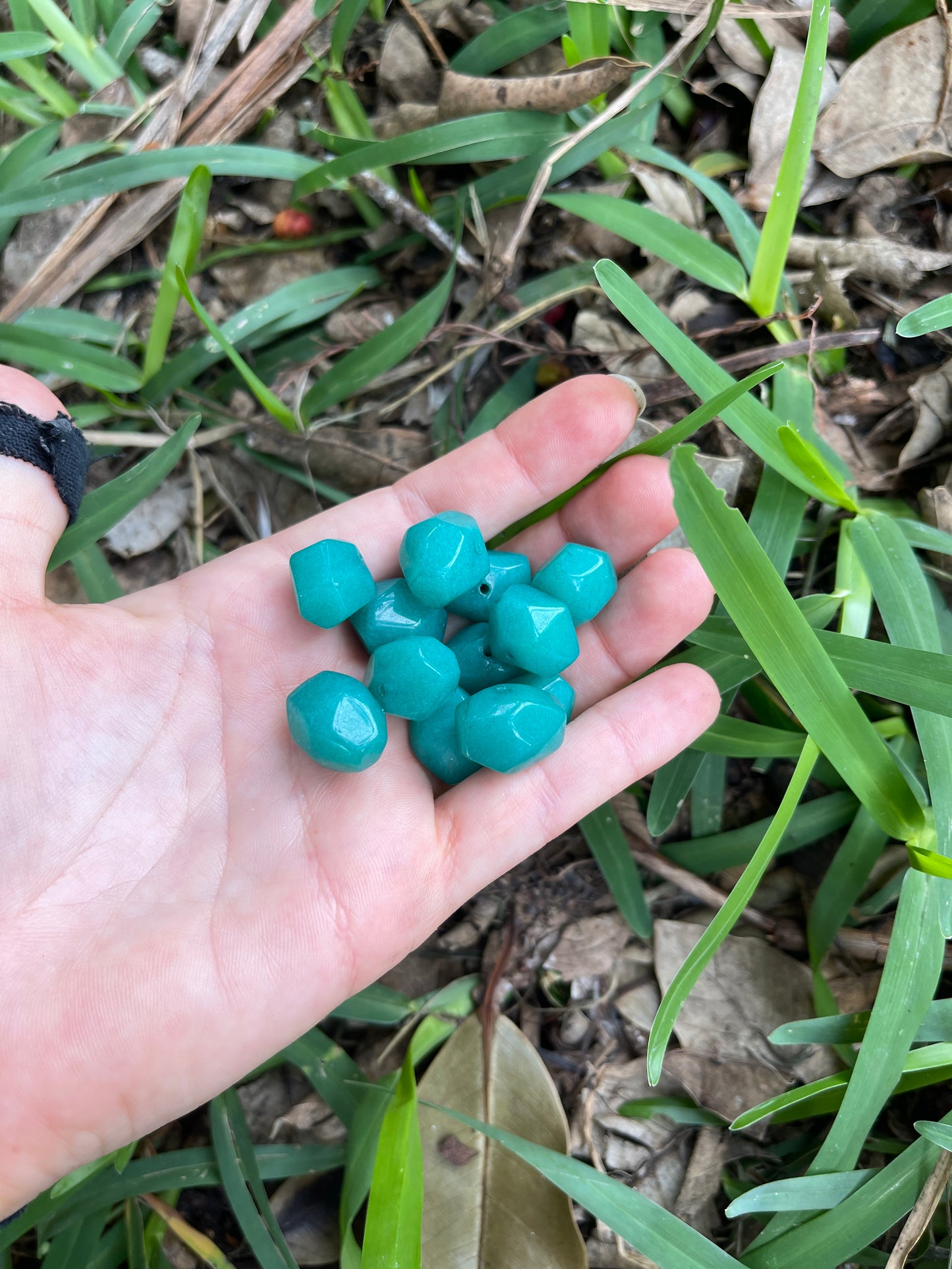 Teal Malaysian Jade Nugget Necklace