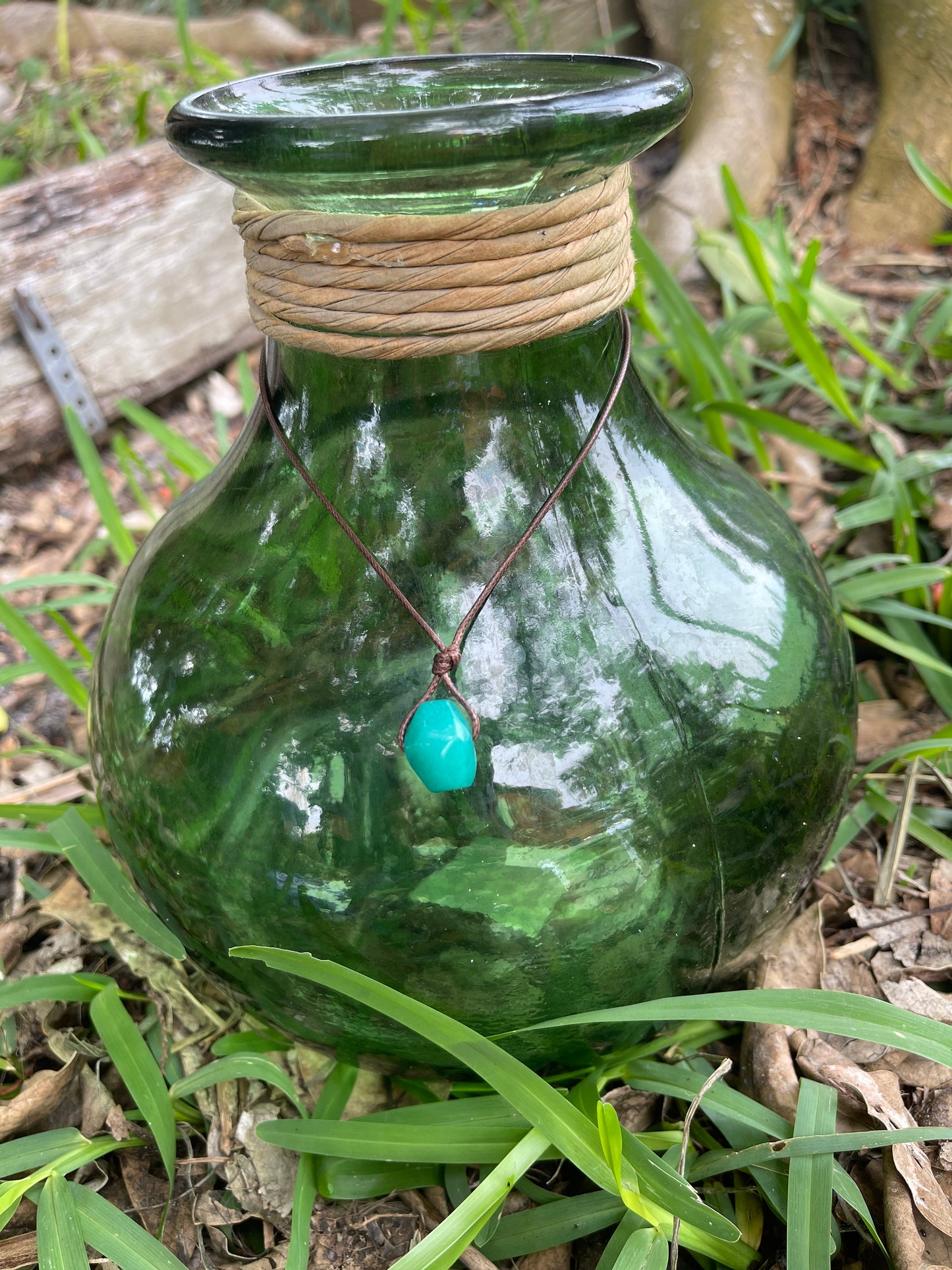 Teal Malaysian Jade Nugget Necklace