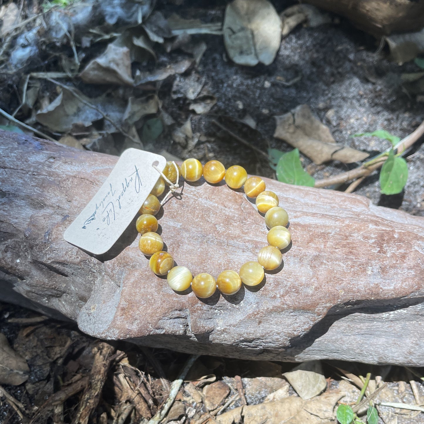 "Indian Summer" Yellow Gold Tiger Eye Beaded Crystal Bracelet
