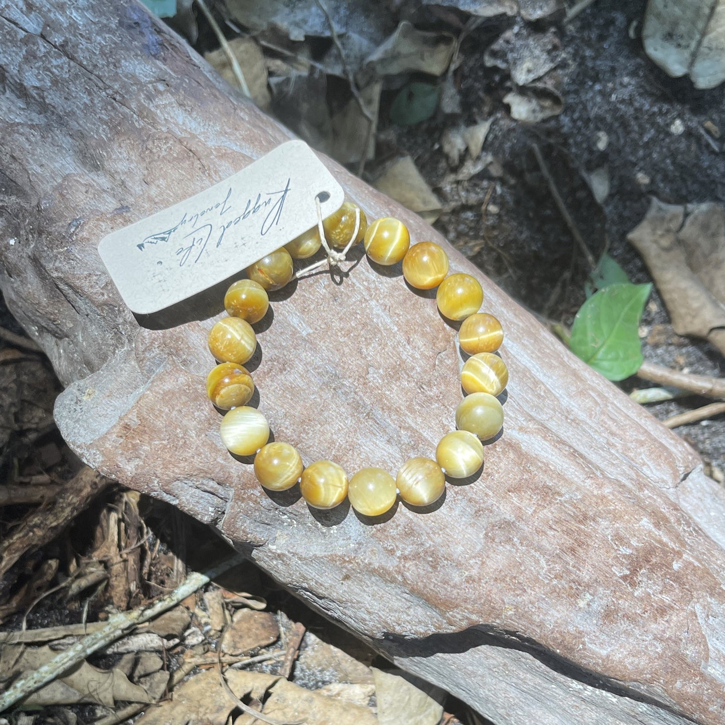 "Indian Summer" Yellow Gold Tiger Eye Beaded Crystal Bracelet