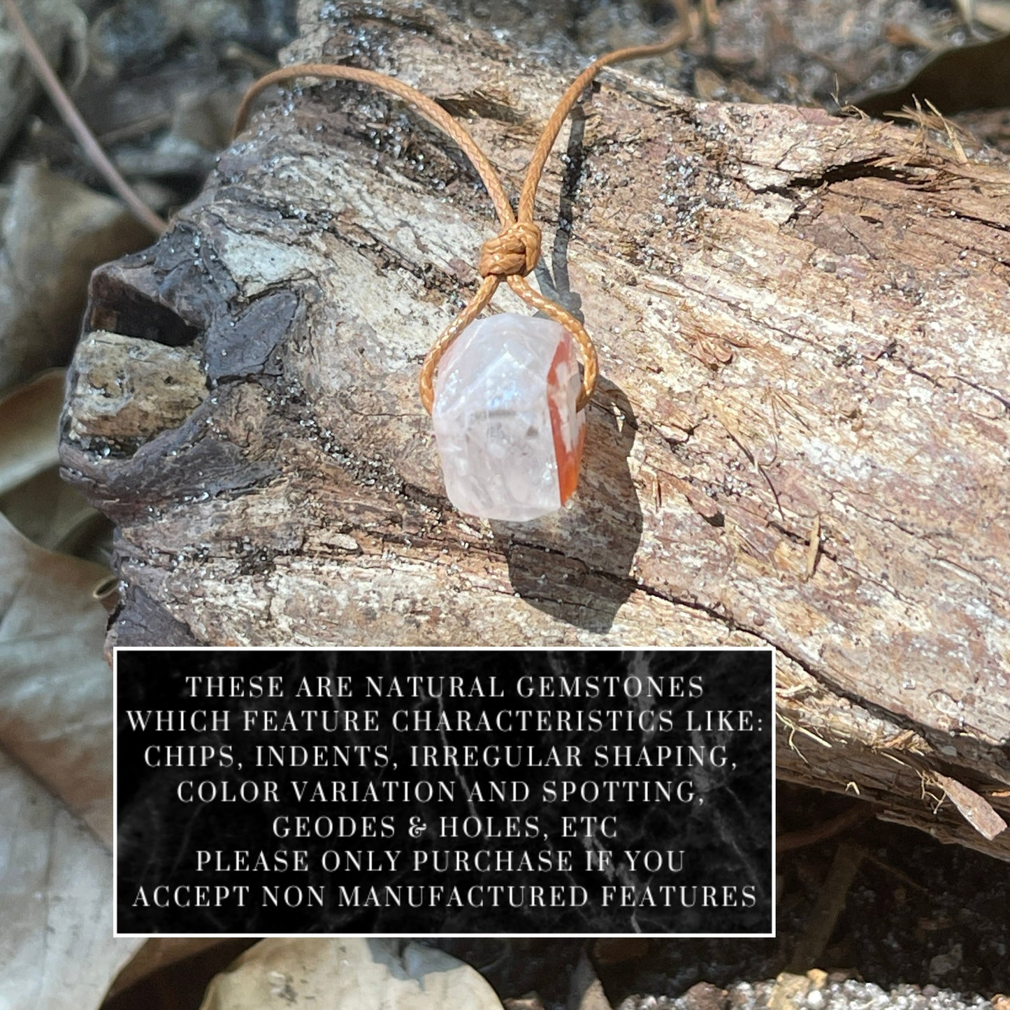 "Time to Bloom" Strawberry Hematoid Quartz Crystal Necklace