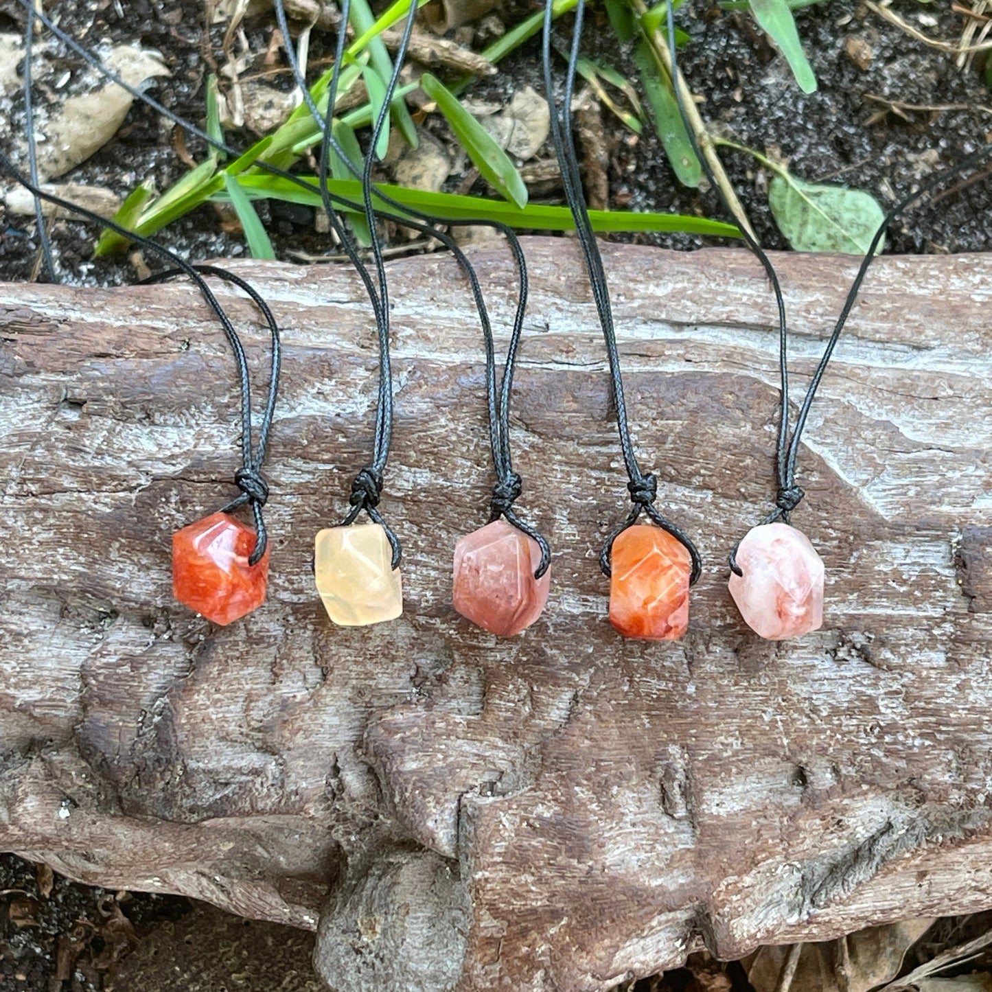 "Time to Bloom" Strawberry Hematoid Quartz Crystal Necklace