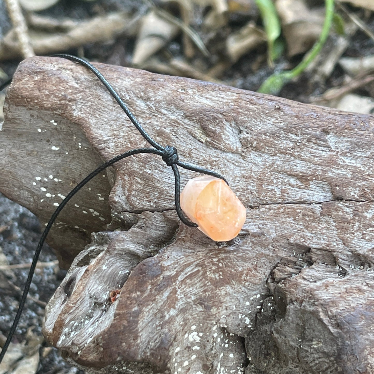 "Time to Bloom" Strawberry Hematoid Quartz Crystal Necklace