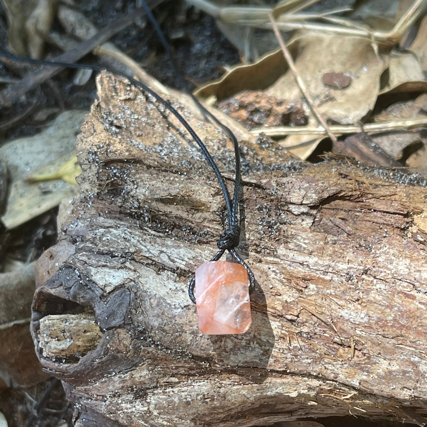 "Time to Bloom" Strawberry Hematoid Quartz Crystal Necklace