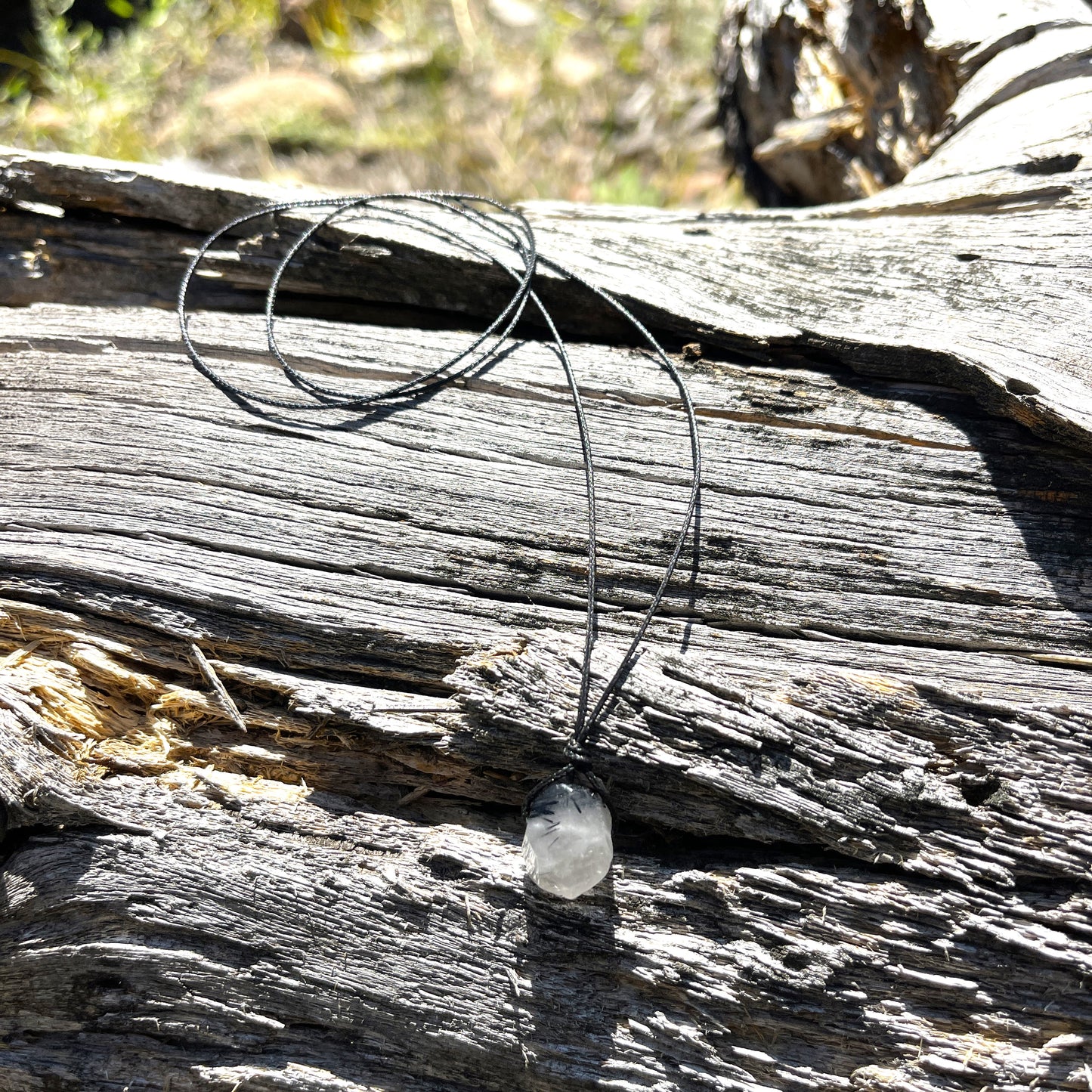 "Lucid Night" Black Rutilated Tourmalated Quartz Necklace