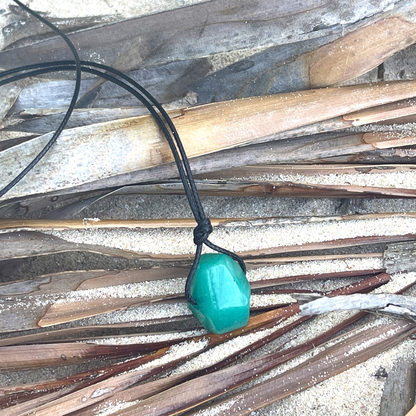 Teal Malaysian Jade Nugget Necklace