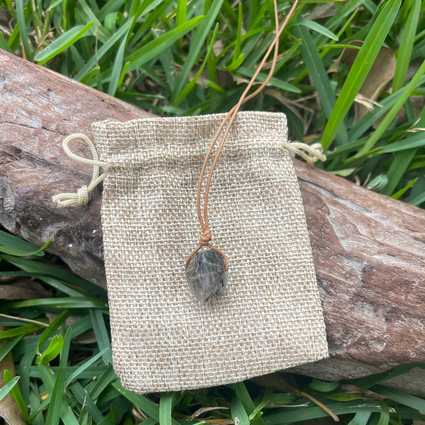 "Lucid Night" Black Rutilated Tourmalated Quartz Necklace