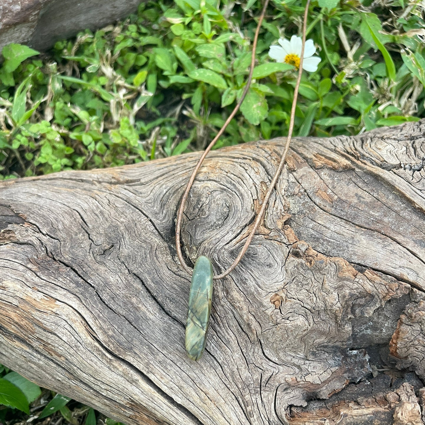 green natural stone necklace