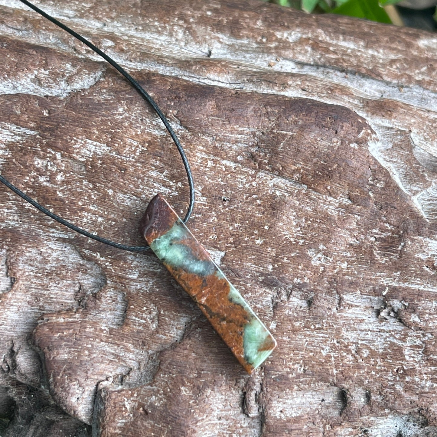 "Paradise" Natural Chocolate Chrysoprase Slab Necklace