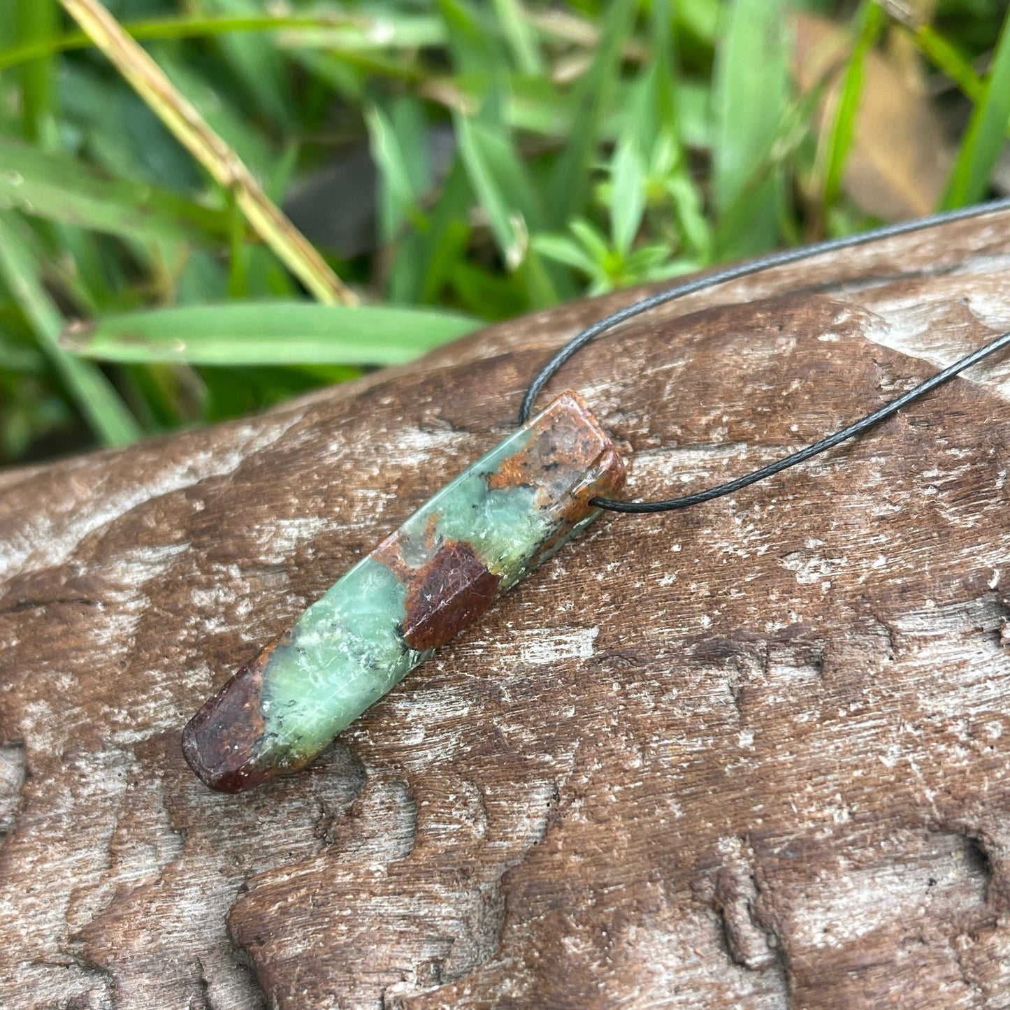 "Paradise" Natural Chocolate Chrysoprase Slab Necklace