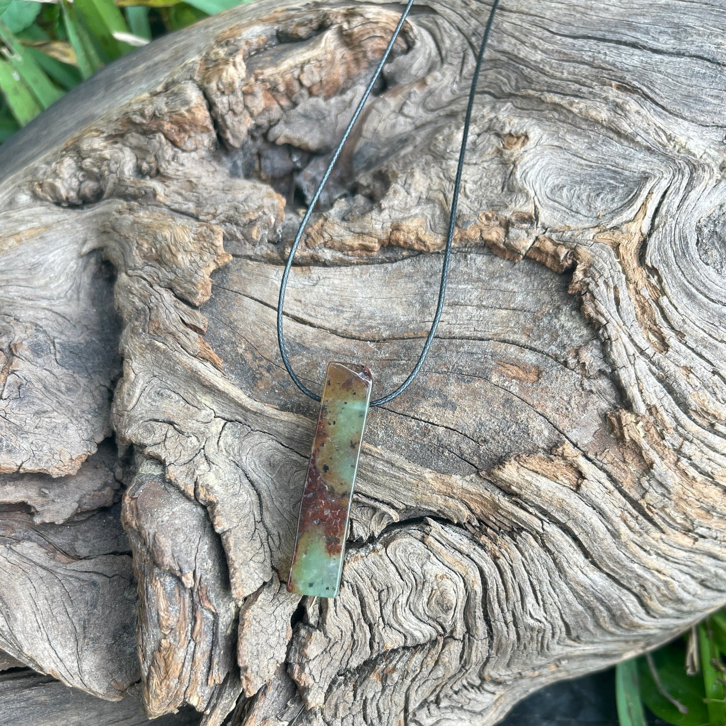 "Paradise" Natural Chocolate Chrysoprase Slab Necklace