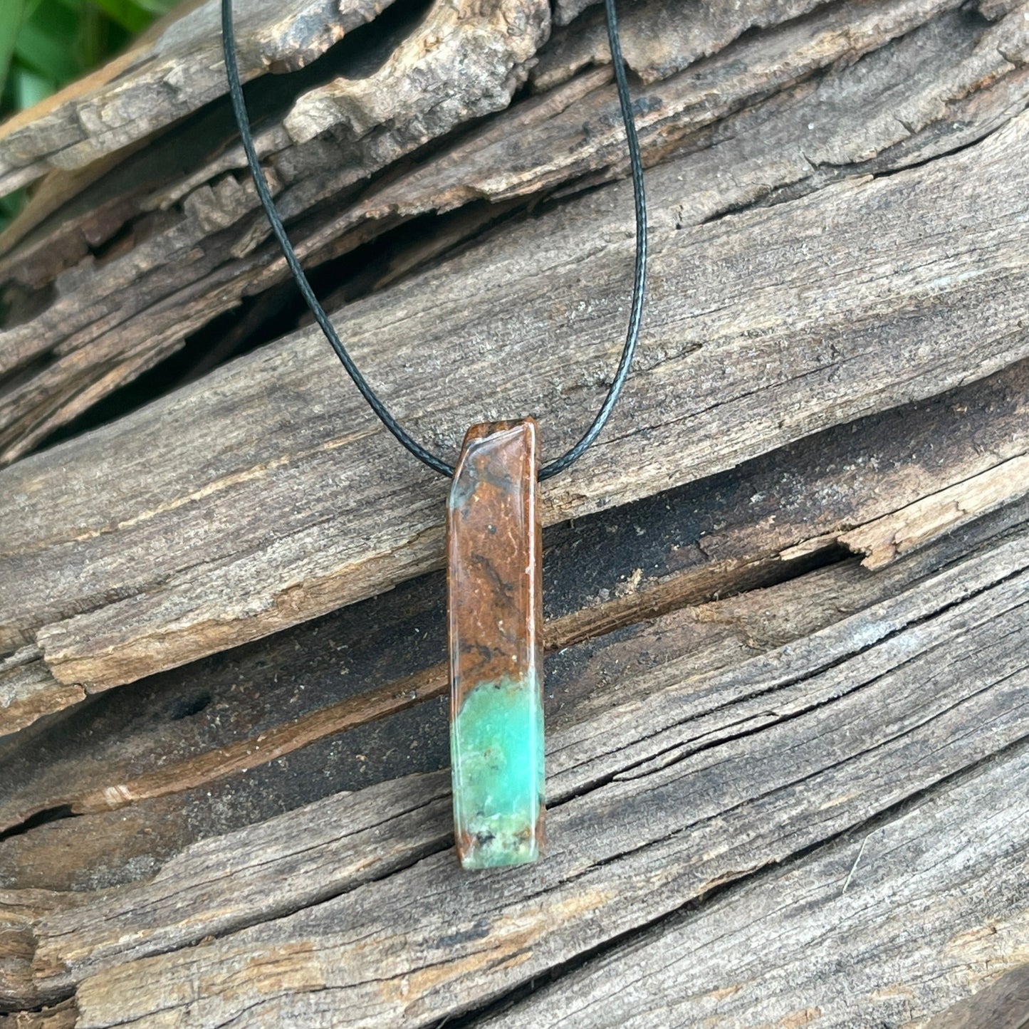 "Paradise" Natural Chocolate Chrysoprase Slab Necklace