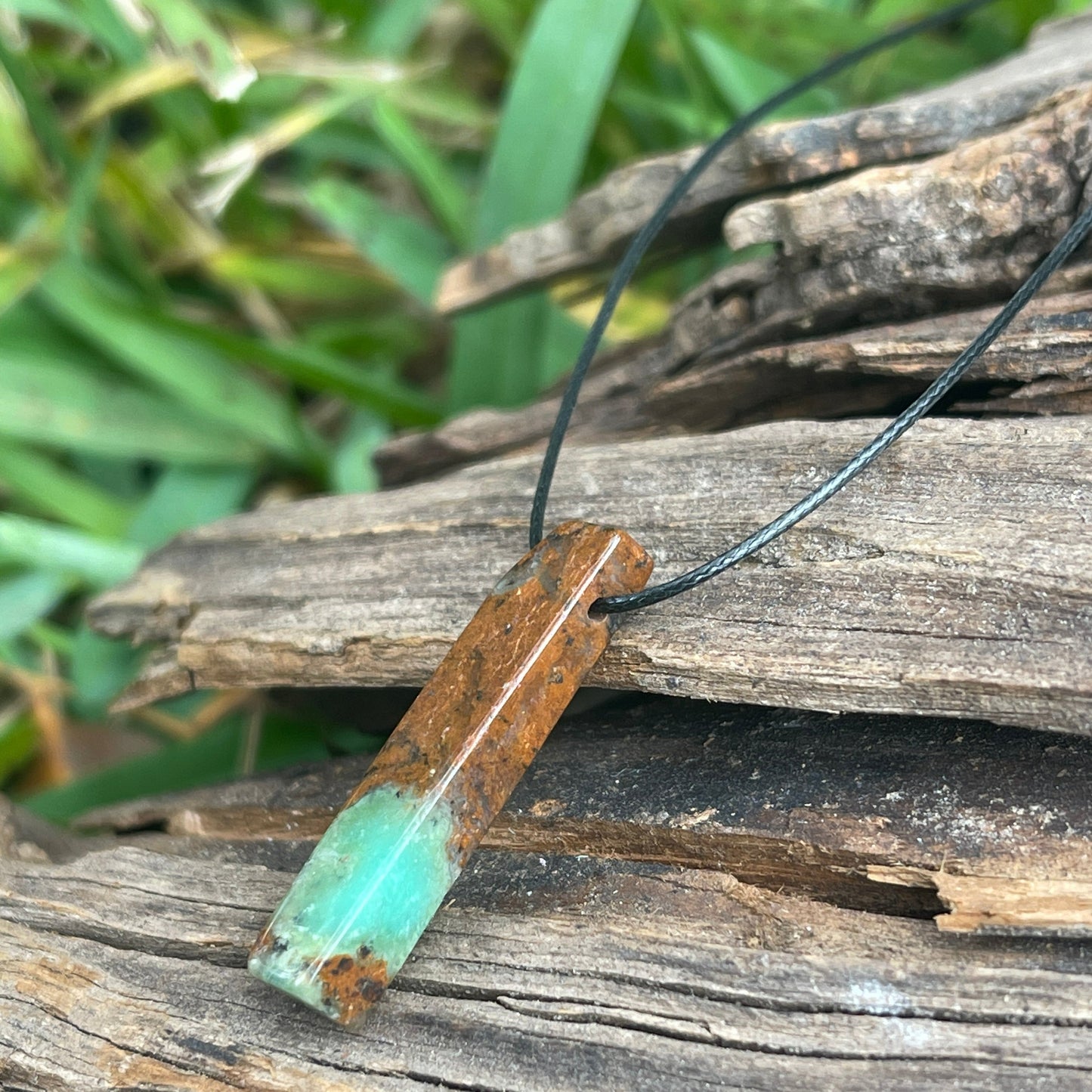 "Paradise" Natural Chocolate Chrysoprase Slab Necklace