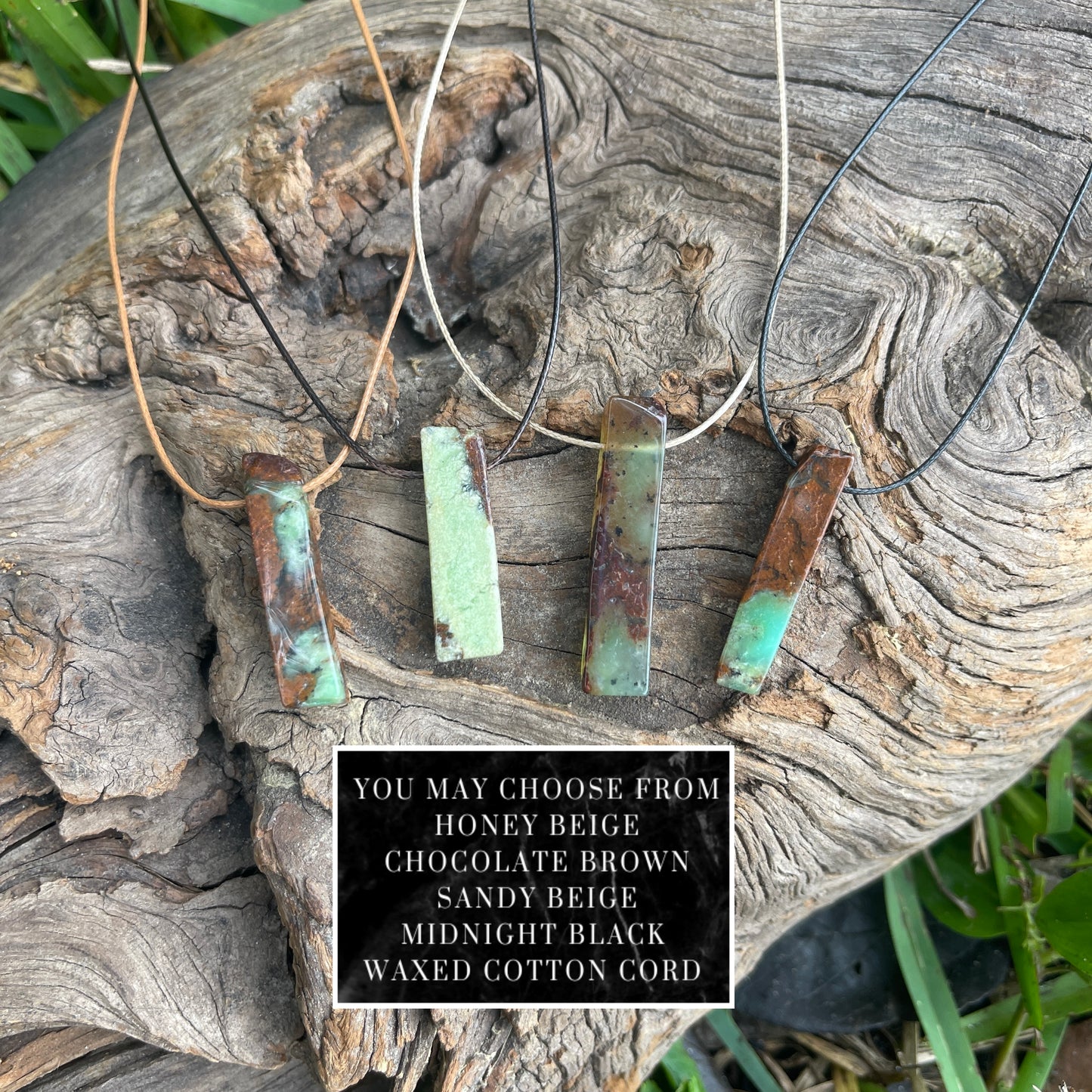 "Paradise" Natural Chocolate Chrysoprase Slab Necklace