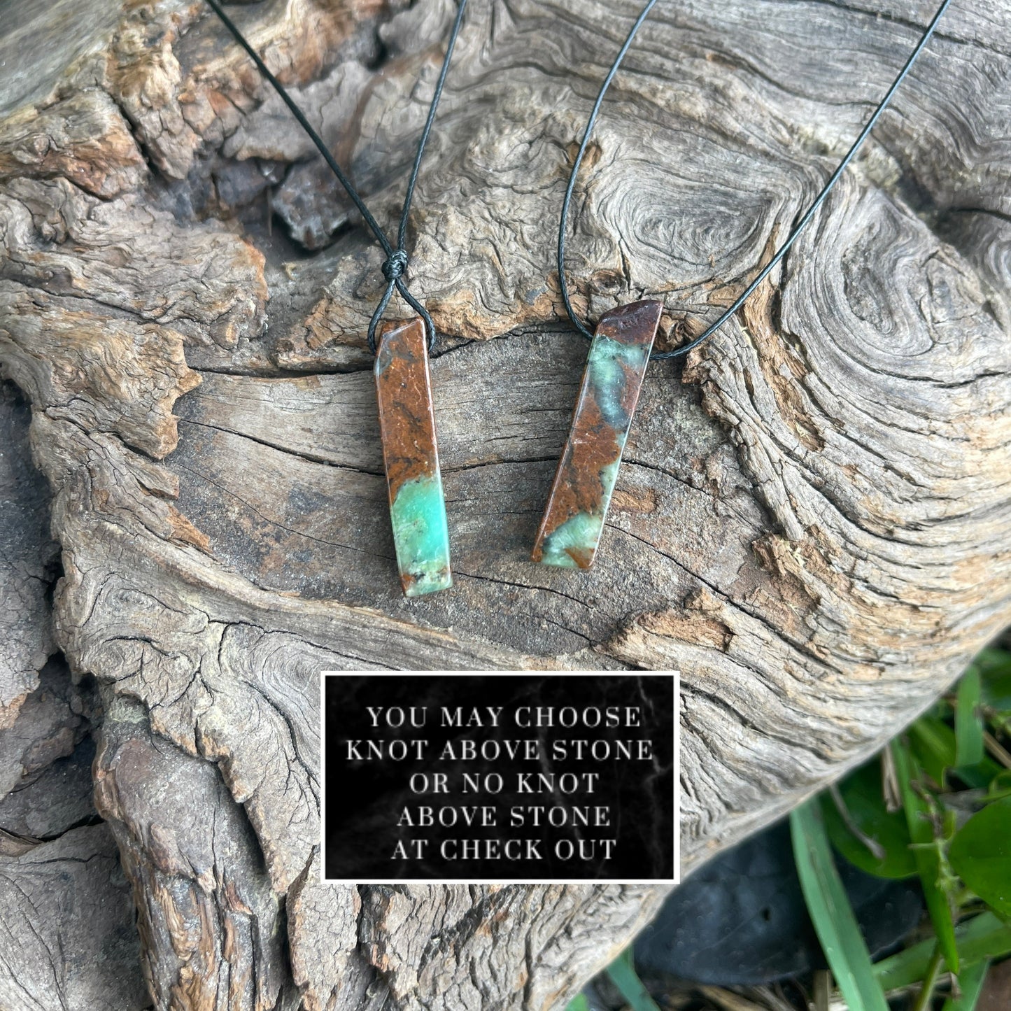 "Paradise" Natural Chocolate Chrysoprase Slab Necklace