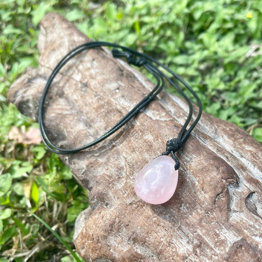 "Heaven's Dew" Pink Rose Quartz Necklace