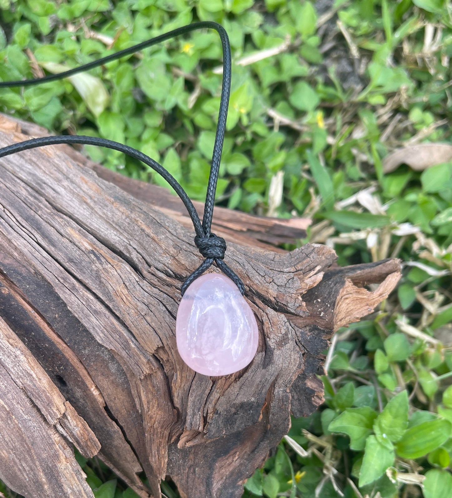 "Heaven's Dew" Pink Rose Quartz Necklace