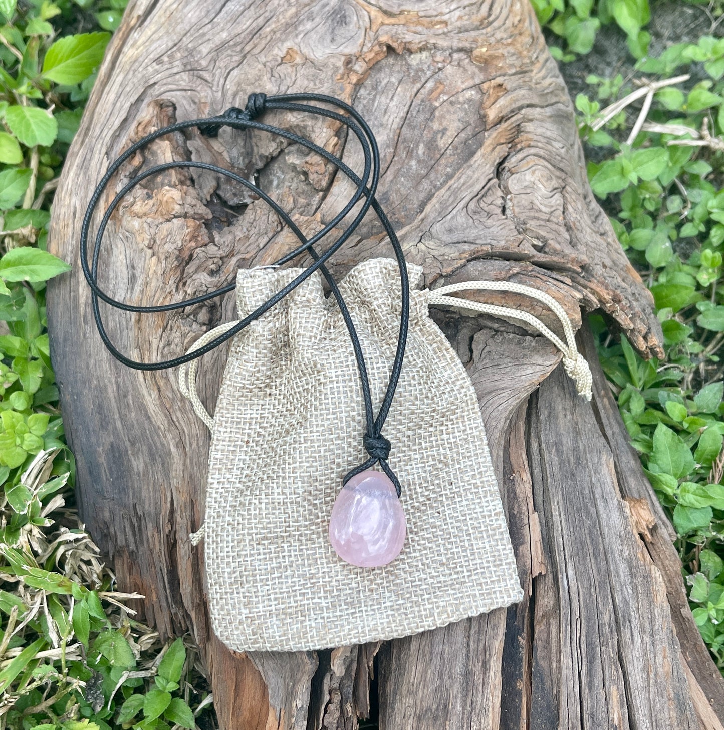 "Heaven's Dew" Pink Rose Quartz Necklace