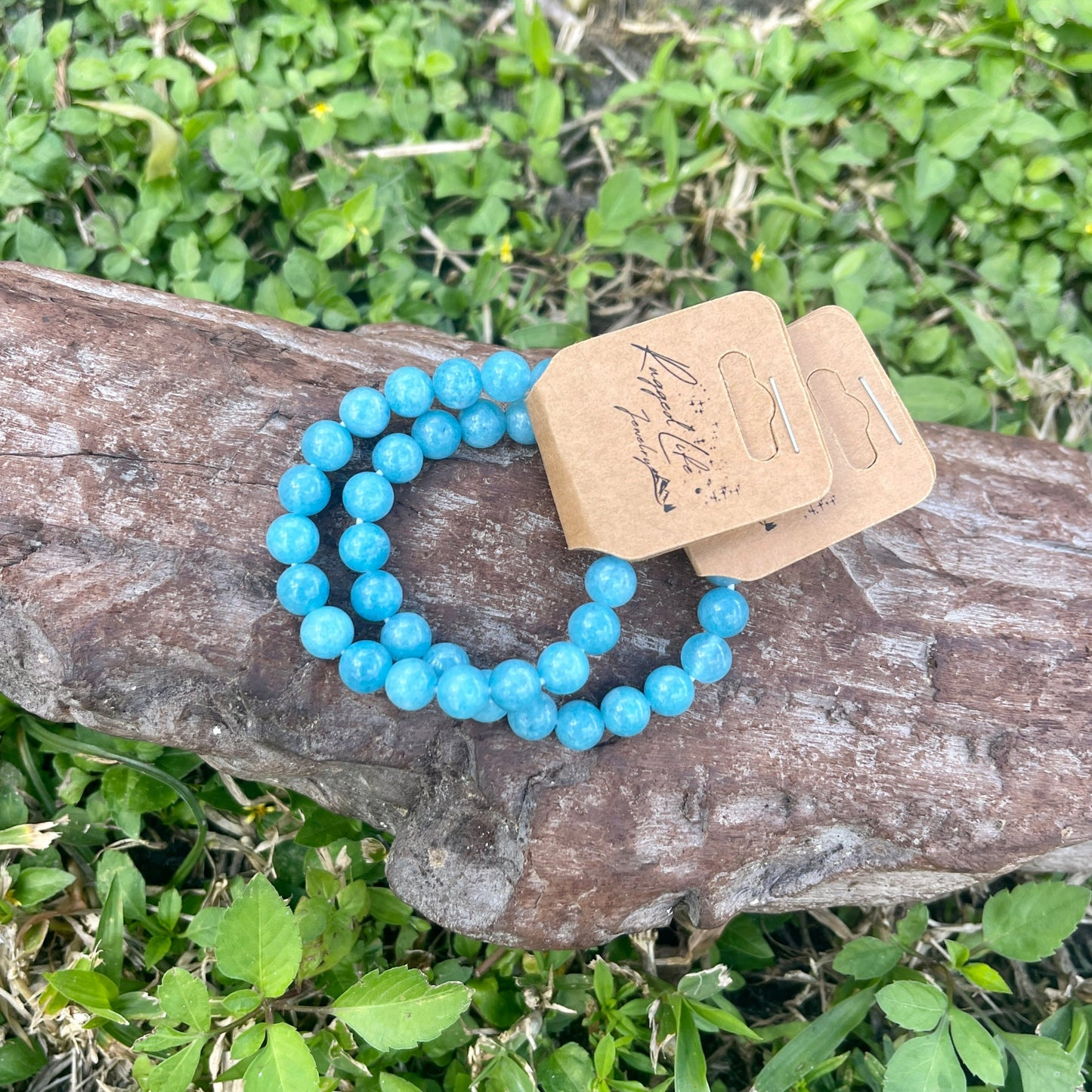 blue teal bead bracelet