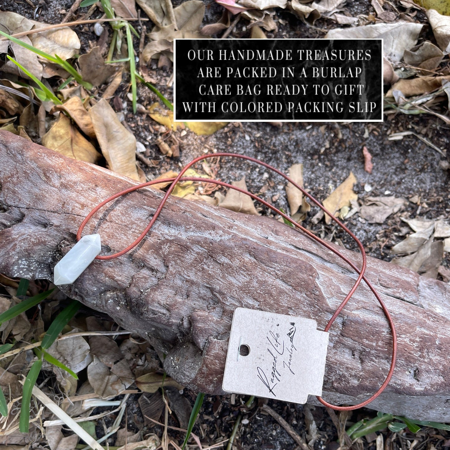 "Equinox" Moonstone Crystal Stone Leather Necklace