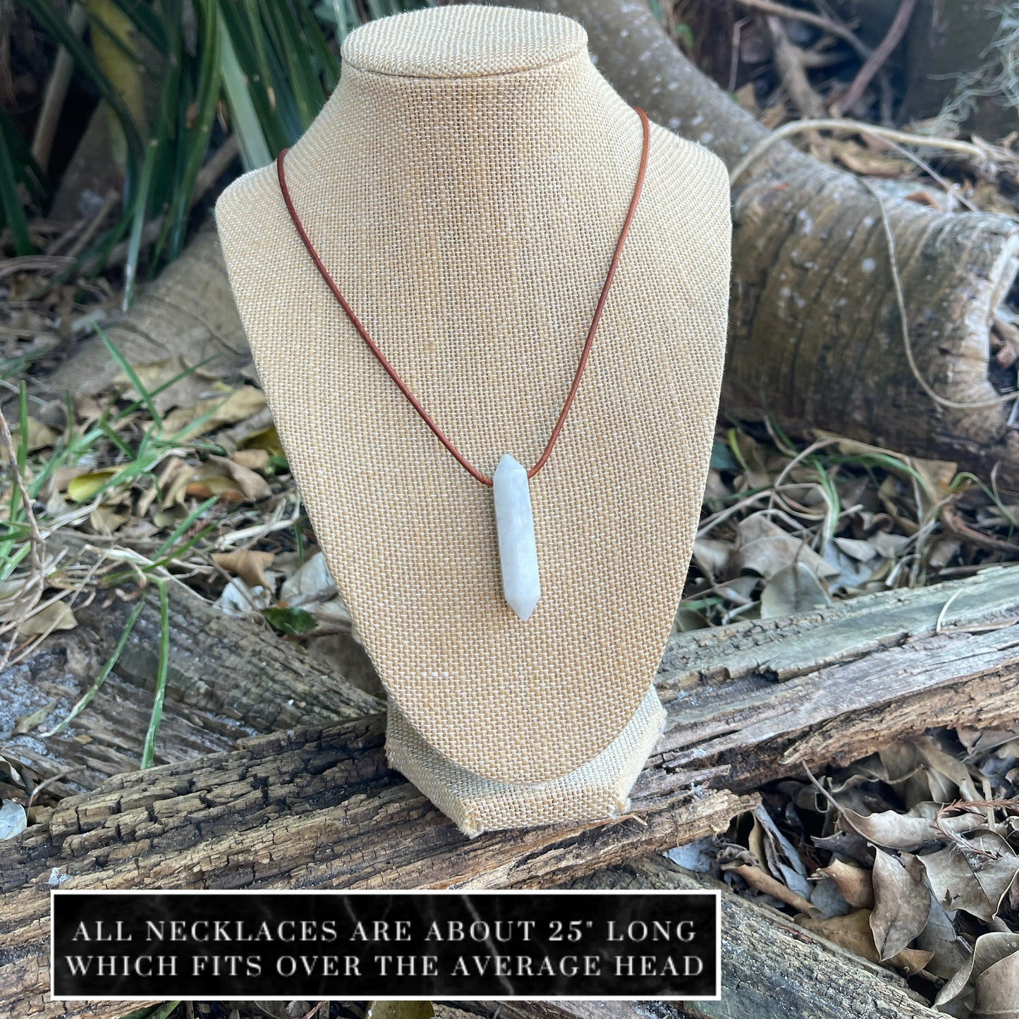 "Equinox" Moonstone Crystal Stone Leather Necklace