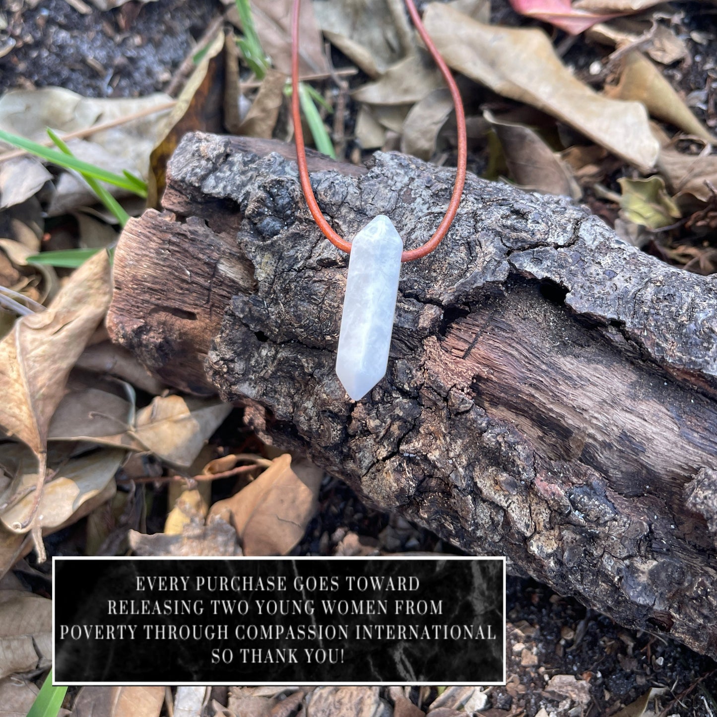 "Equinox" Moonstone Crystal Stone Leather Necklace