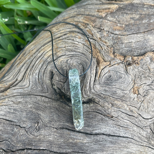 green moss agate crystal necklace