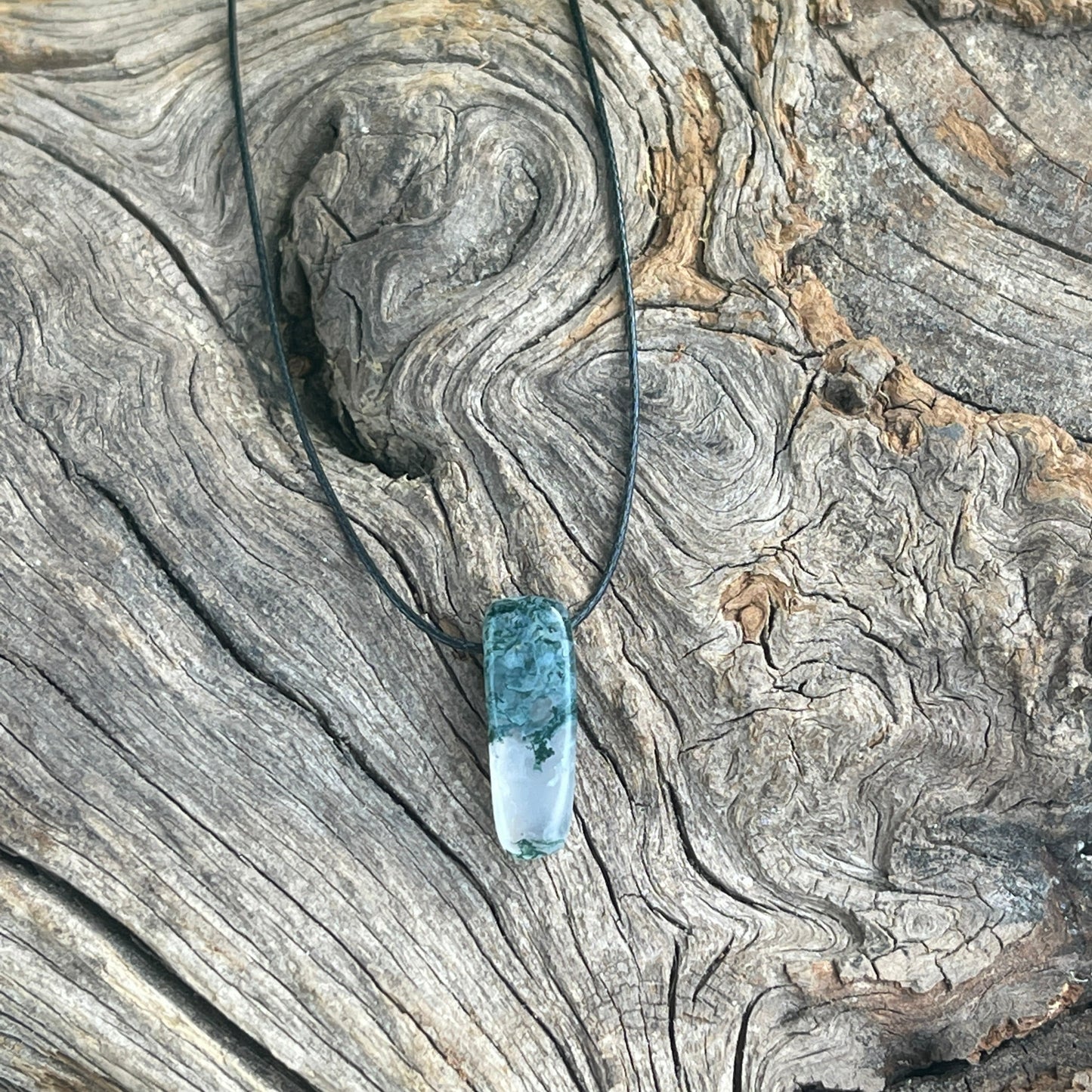 "Elevation" Green Moss Agate Necklace