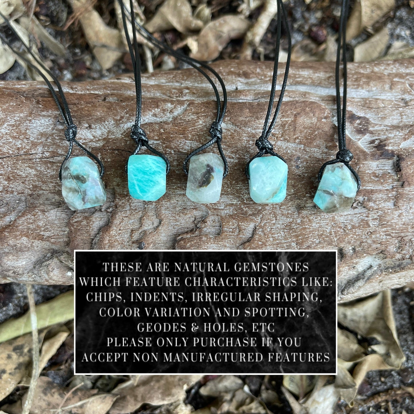 "Powerful" Peruvian Amazonite Chunk Cotton Necklace