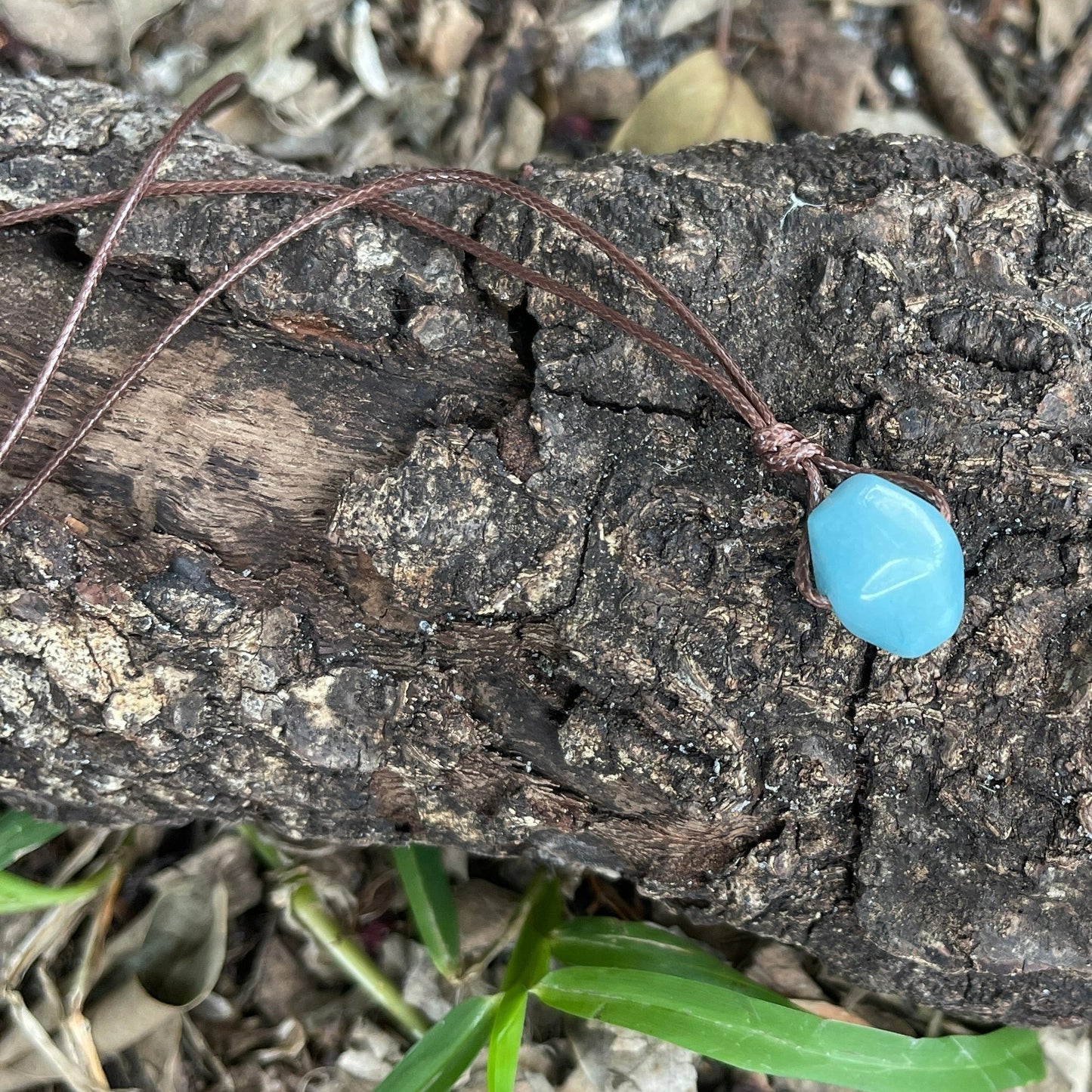 "Ella" Baby Blue Malaysian Jade Nugget Necklace