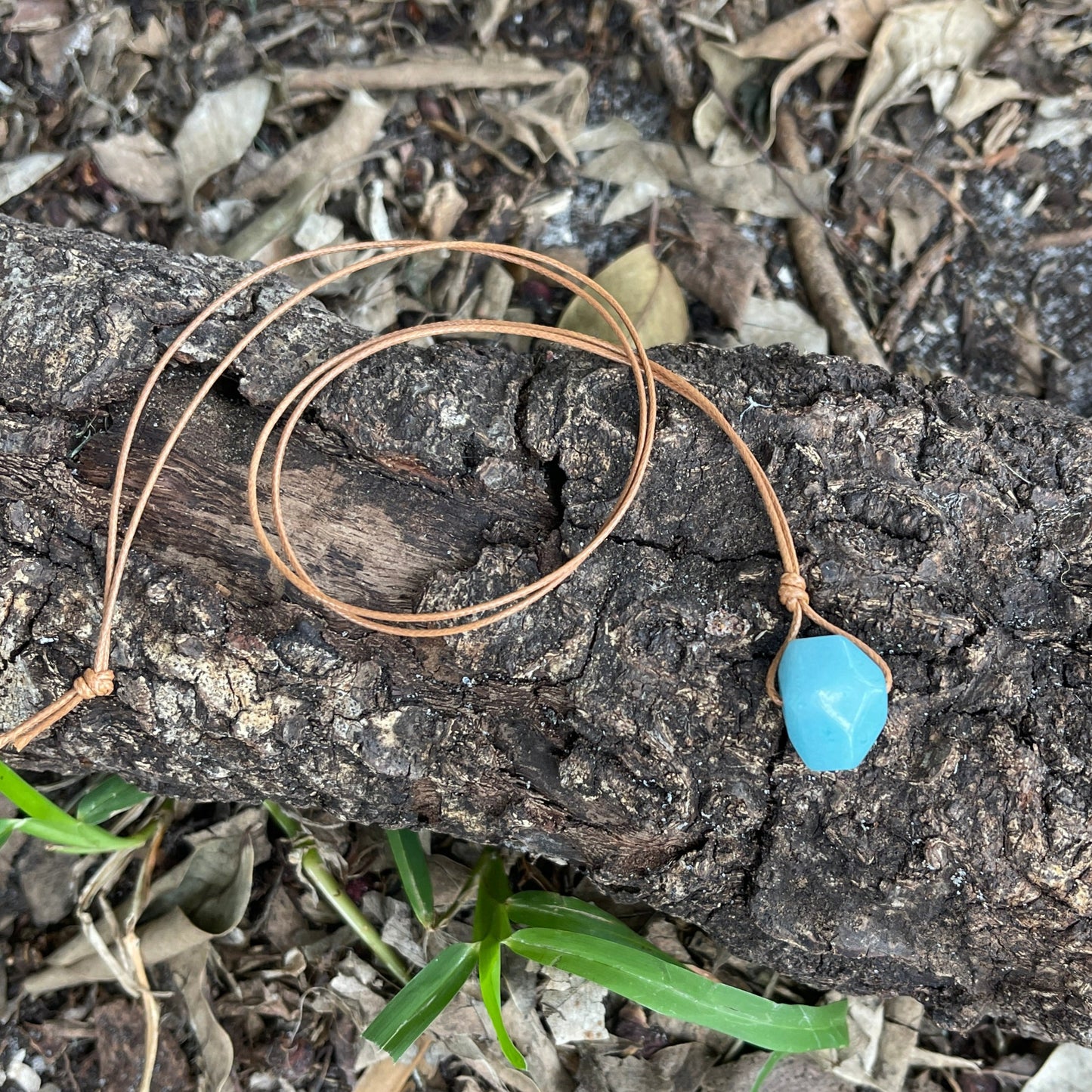 "Ella" Baby Blue Malaysian Jade Nugget Necklace