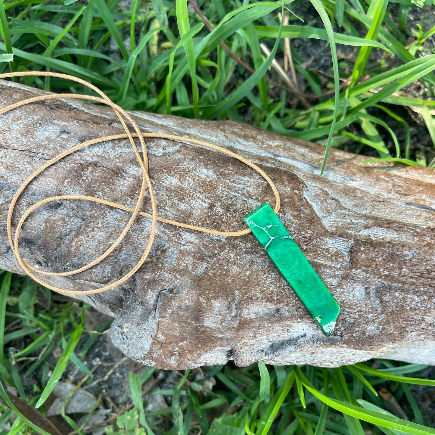 "The Professor" Imperial Green Jasper On Waxed Cotton