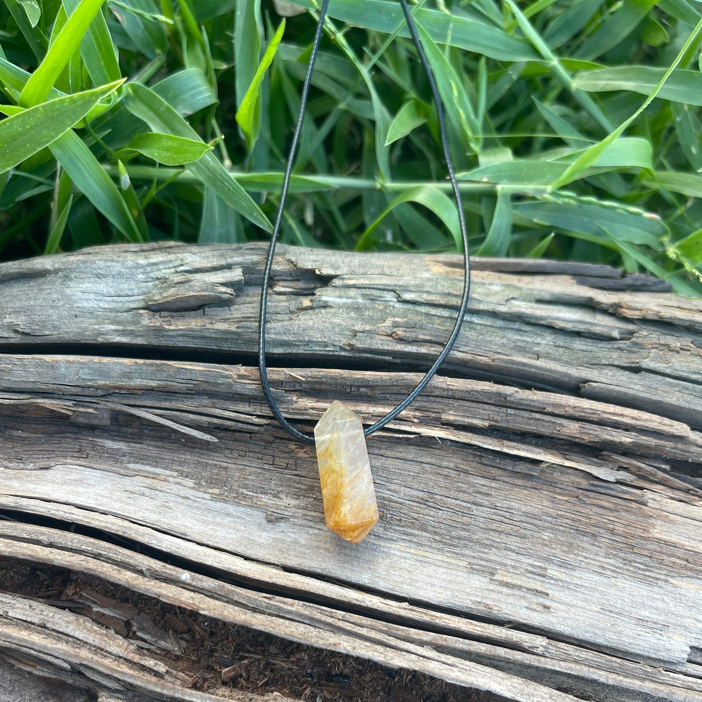 "Woke Spirit" Small Yellow Hematoid Quartz Necklace