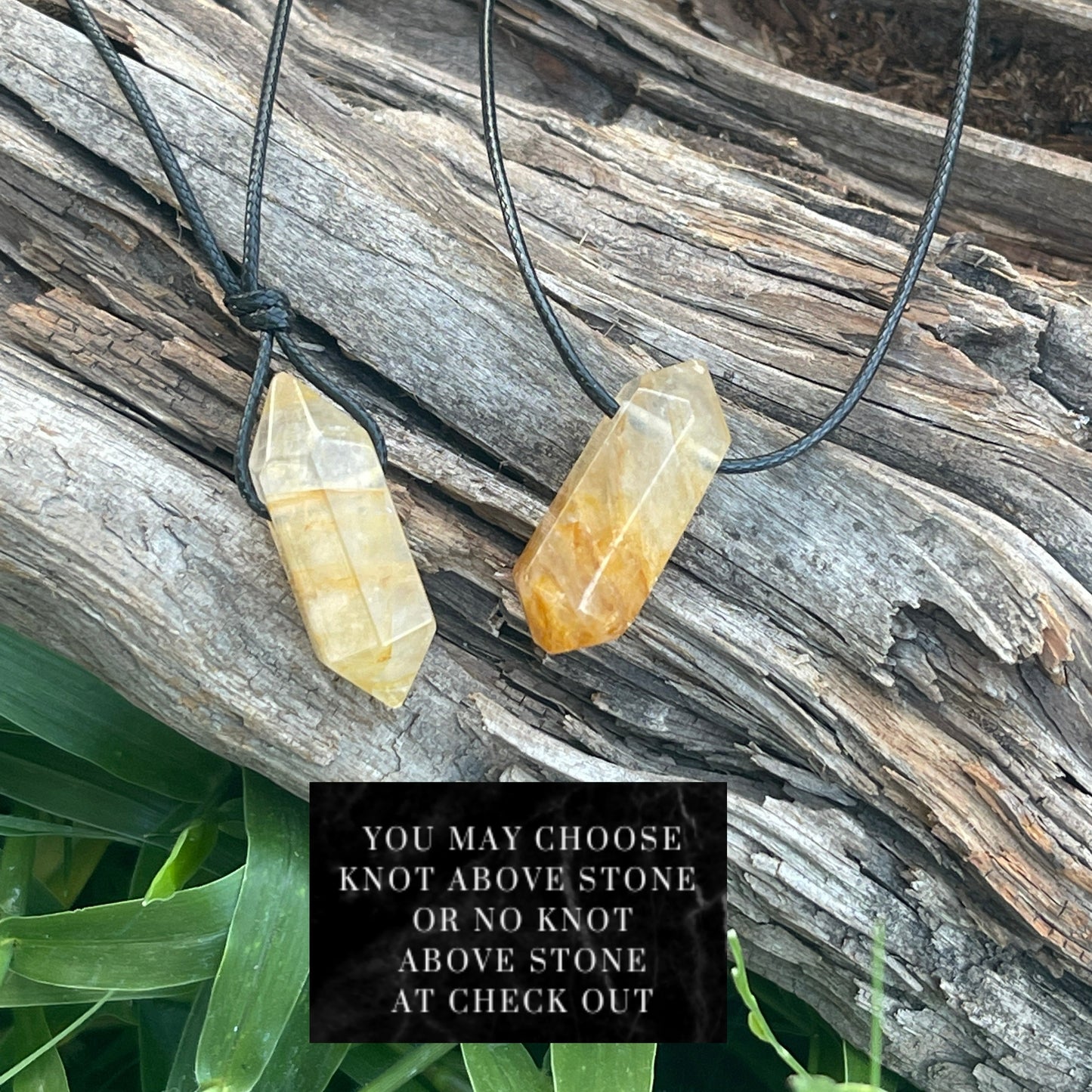 "Woke Spirit" Small Yellow Hematoid Quartz Necklace