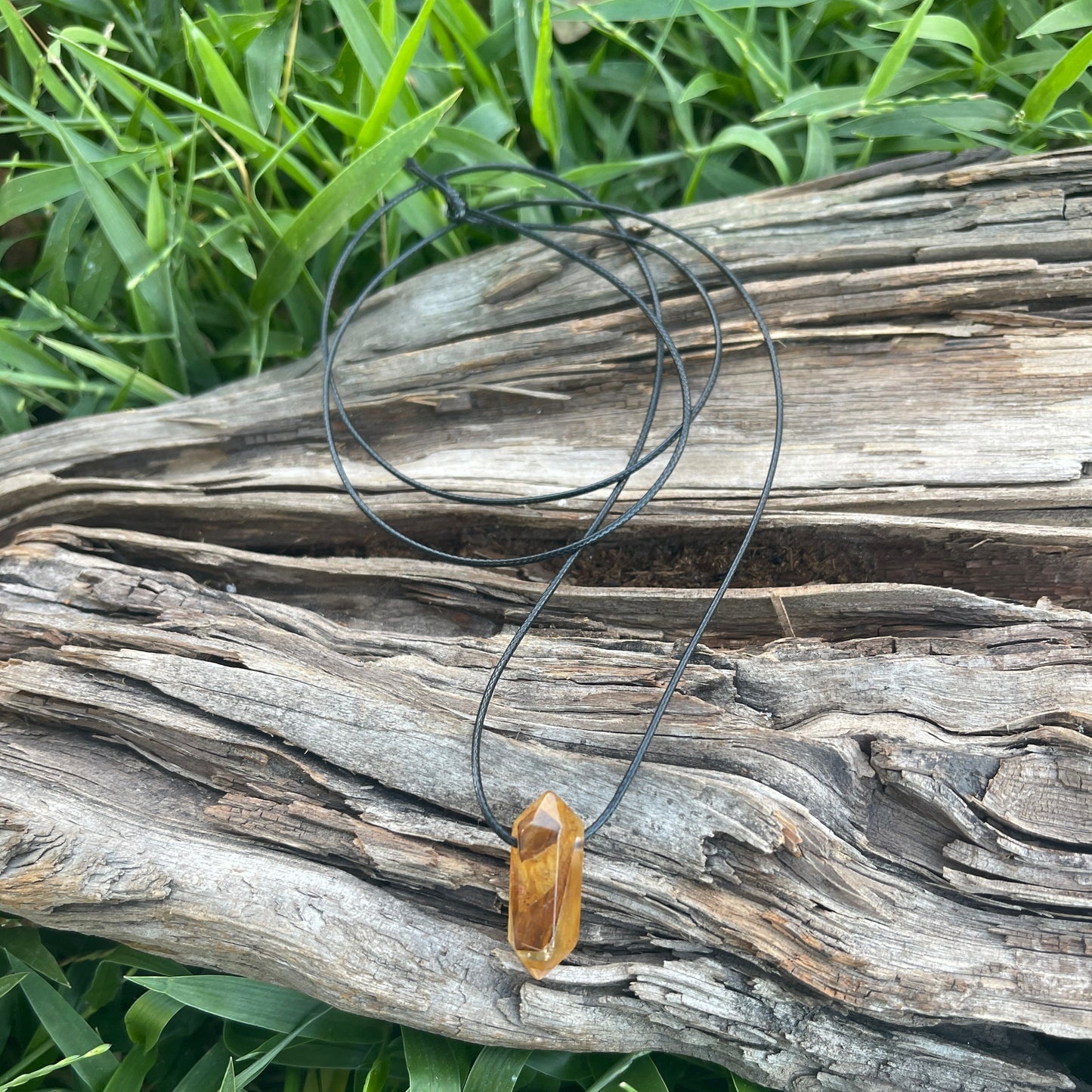 "Woke Spirit" Small Yellow Hematoid Quartz Necklace