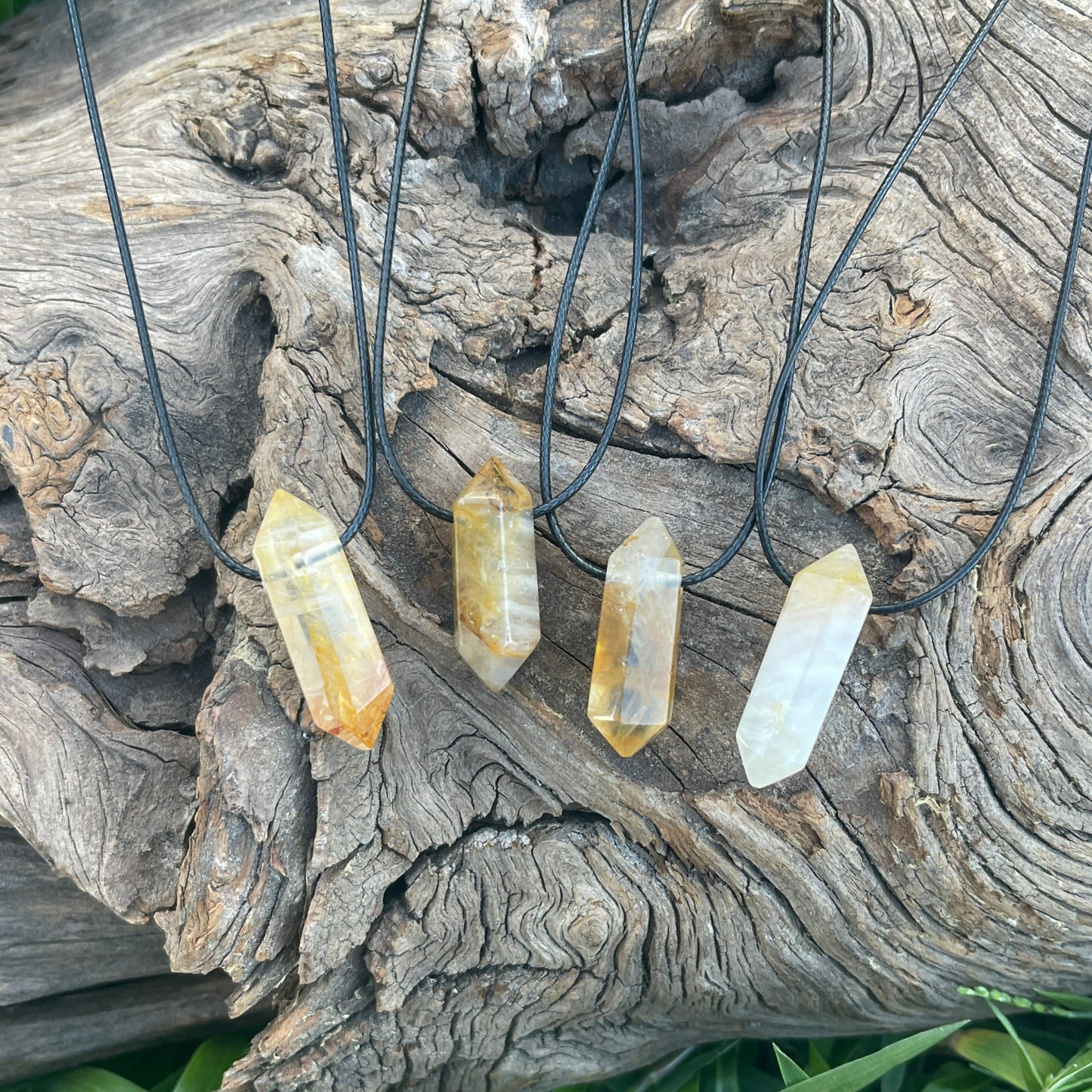 "Woke Spirit" Small Yellow Hematoid Quartz Necklace