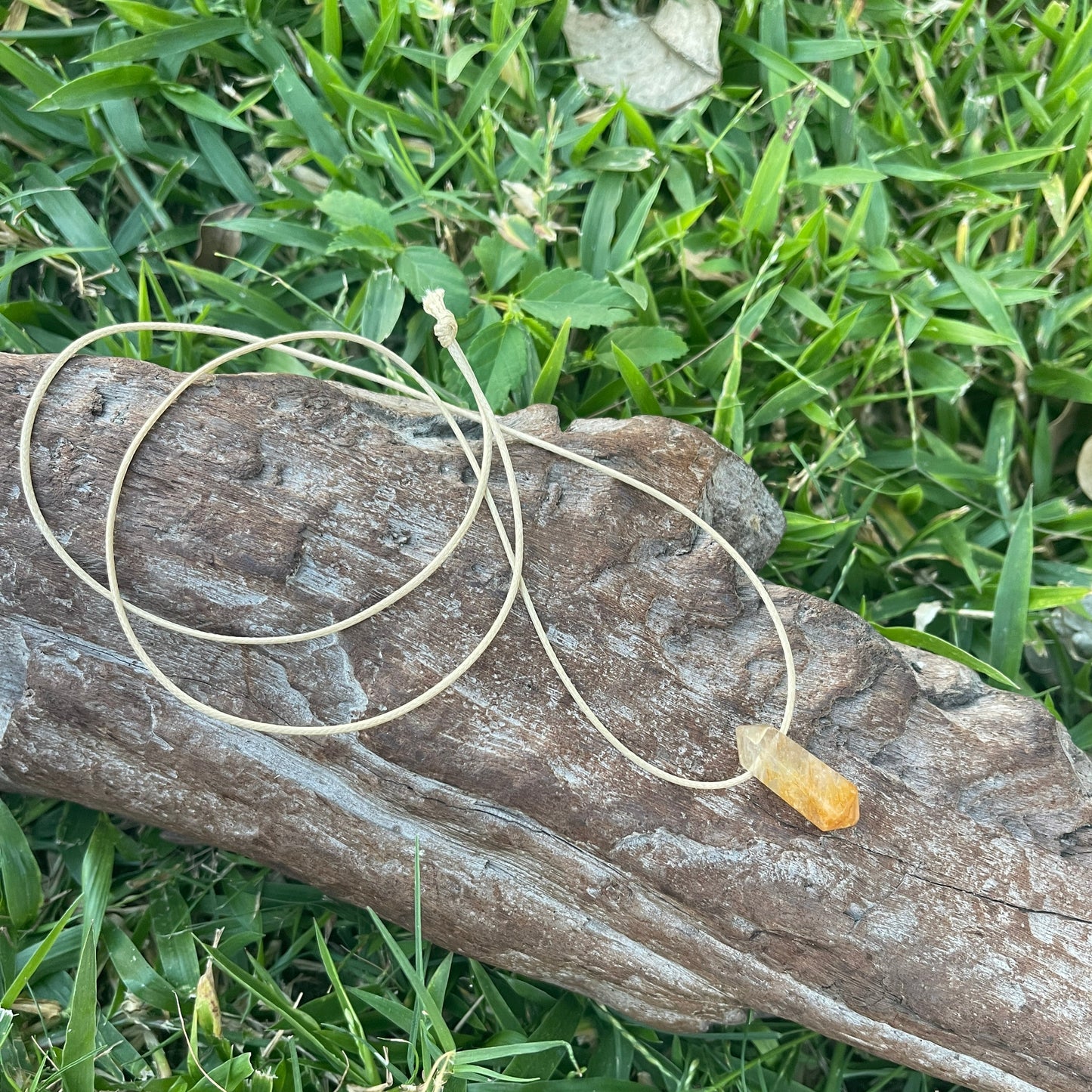 "Woke Spirit" Small Yellow Hematoid Quartz Necklace