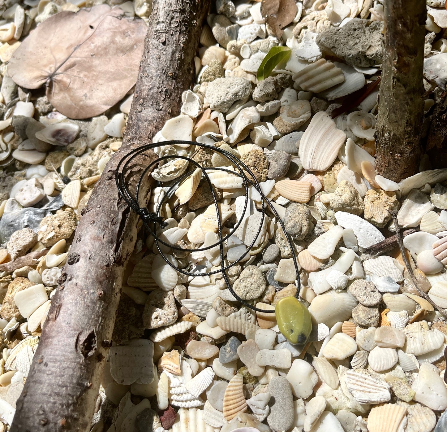 "Dark Ninja" Serpentine Stone Pendant Cotton Necklace