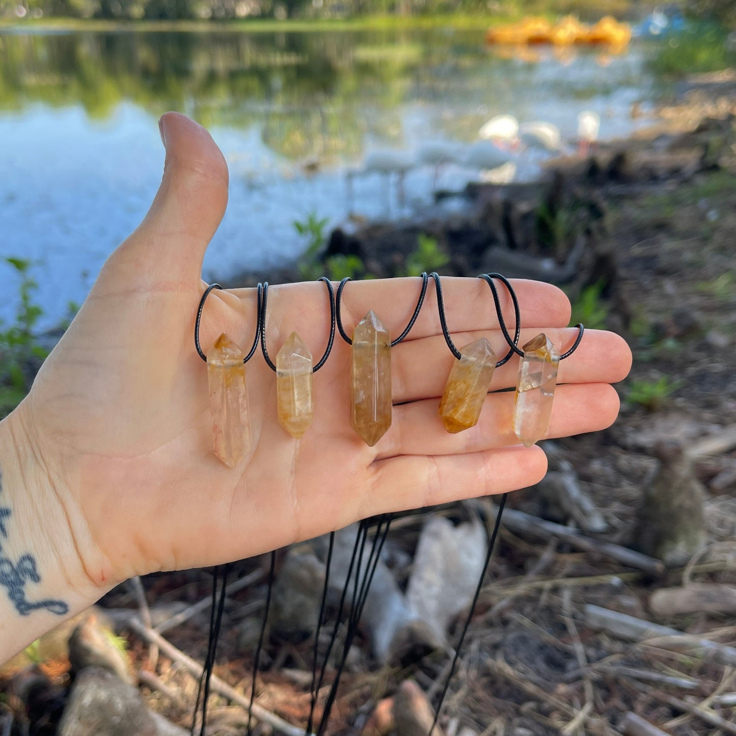 "Woke Spirit" Small Yellow Hematoid Quartz Necklace