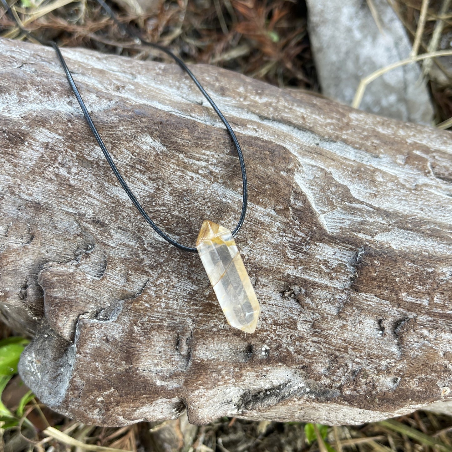 "Woke Spirit" Small Yellow Hematoid Quartz Necklace