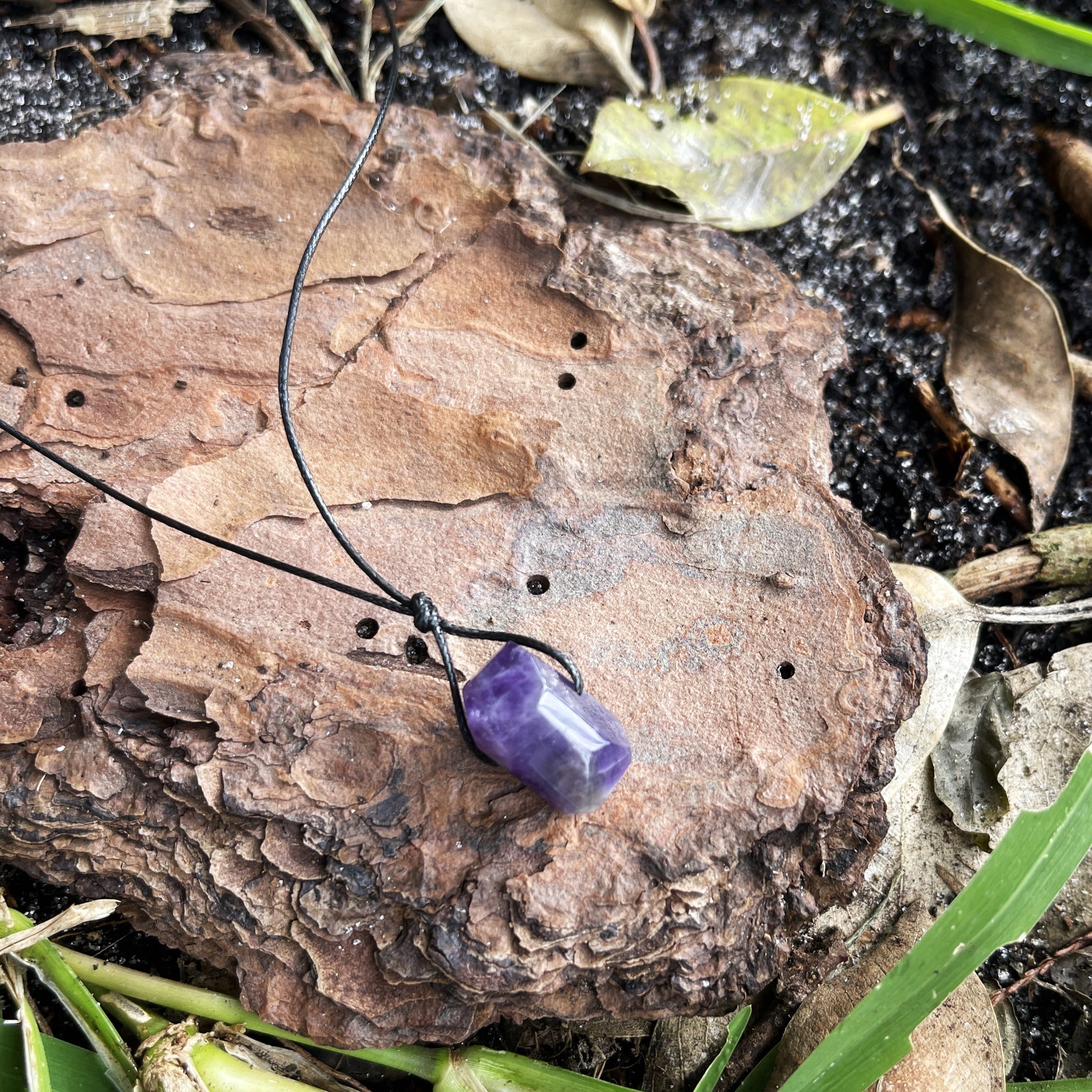 purple stone necklace