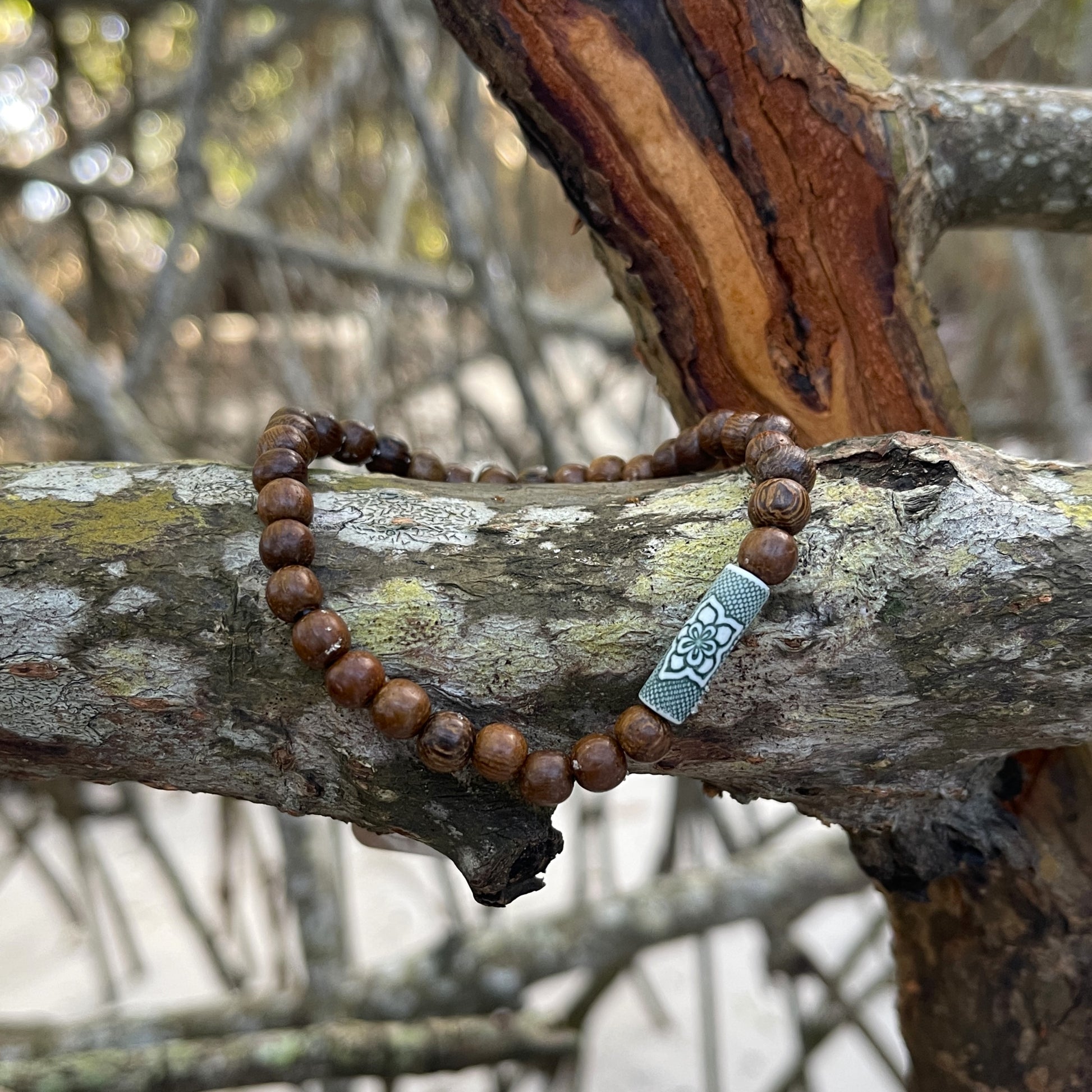 tribal lotus flower chakra bead bracelet