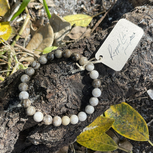 silverleaf natural jasper beaded bracelet