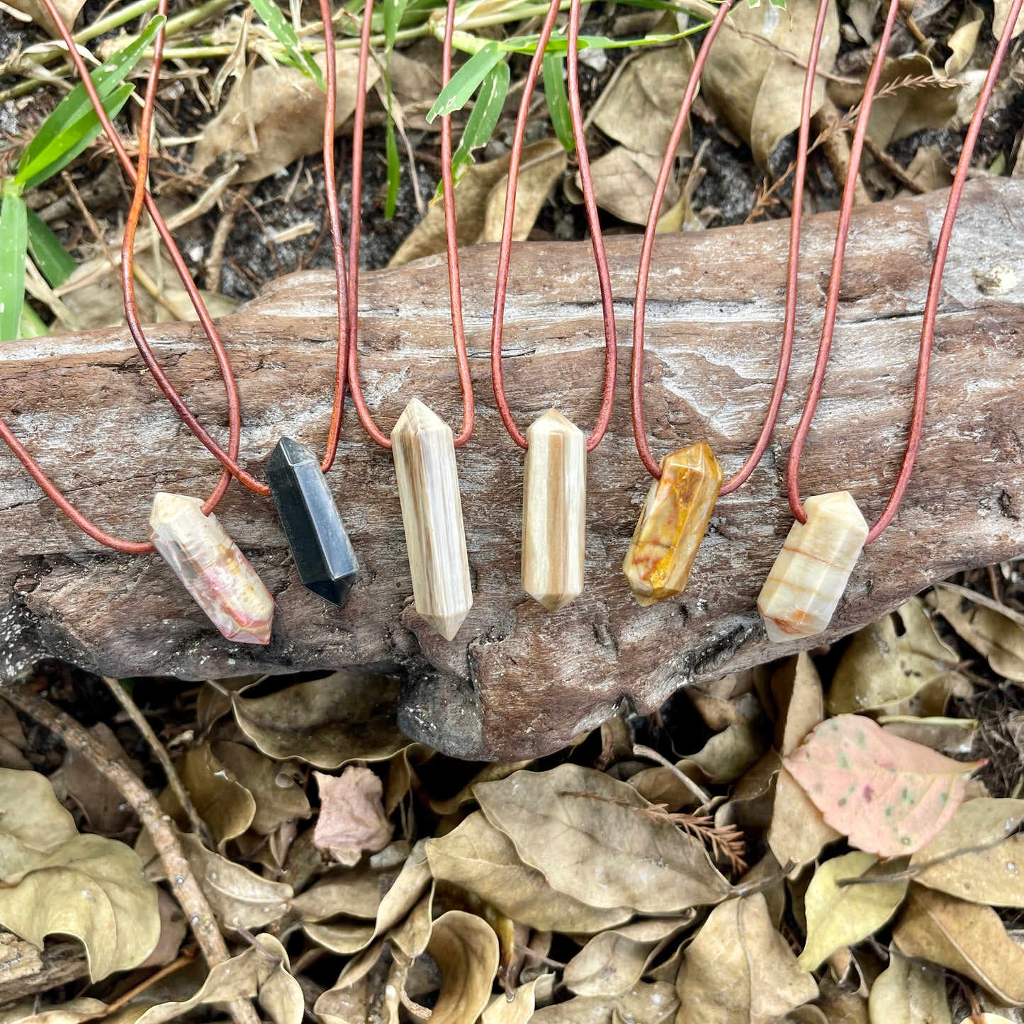 petrified wood jewelry necklace